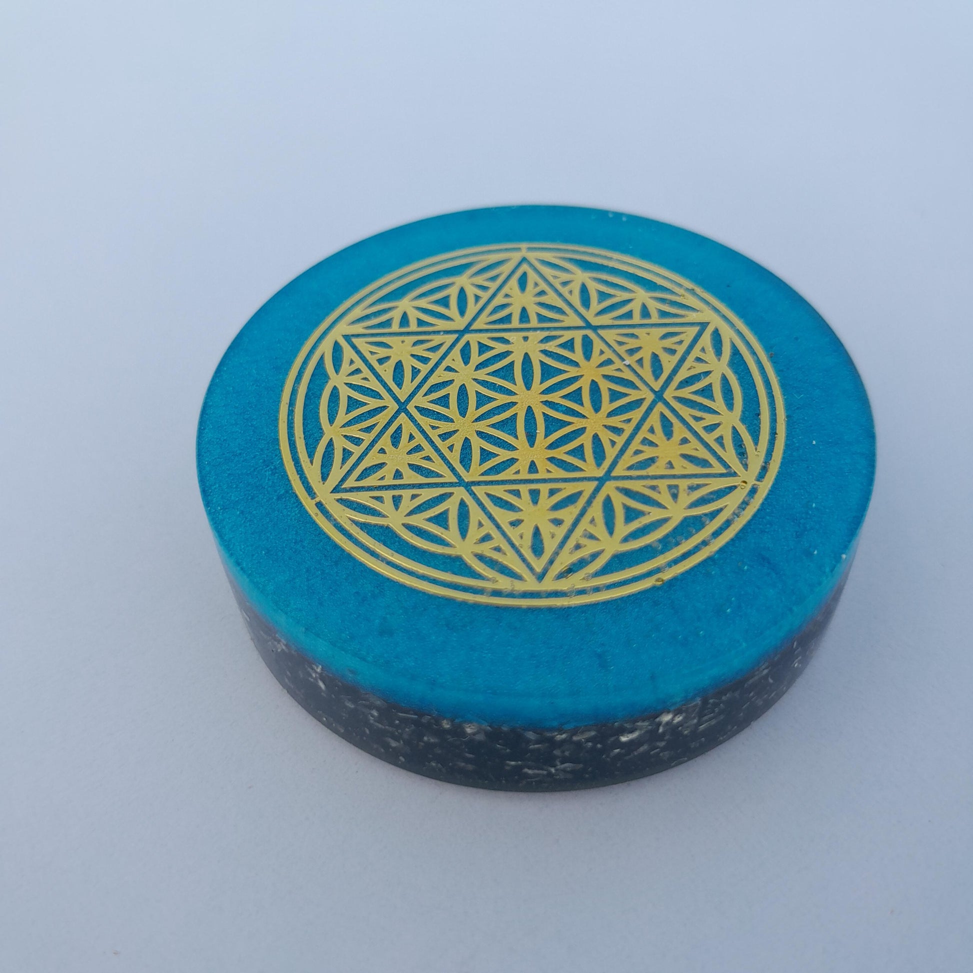Orgonita de Bolsillo Flor de la Vida con Shunguita- Protección 5G- Pocket Orgonites
