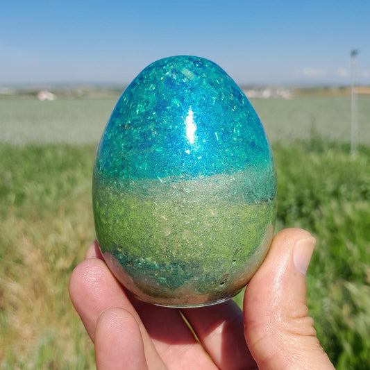 Huevo Orgonita Aguas Verdes y Azules- Protección 5G y EMF- Orgone Energy