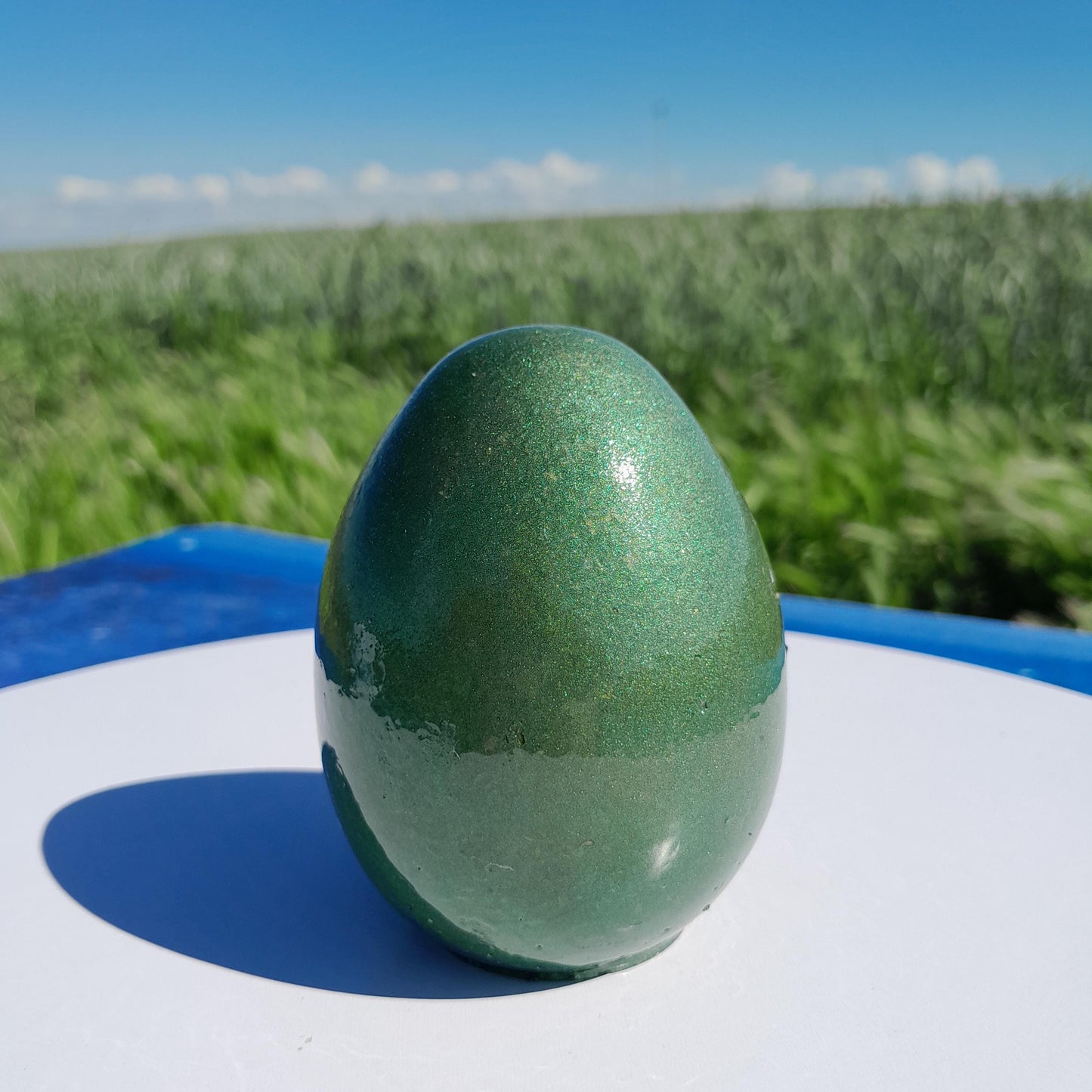 Huevo Orgonita Verde Oliva- Transmutador de Energías- Protección 5G- Orgone Energy