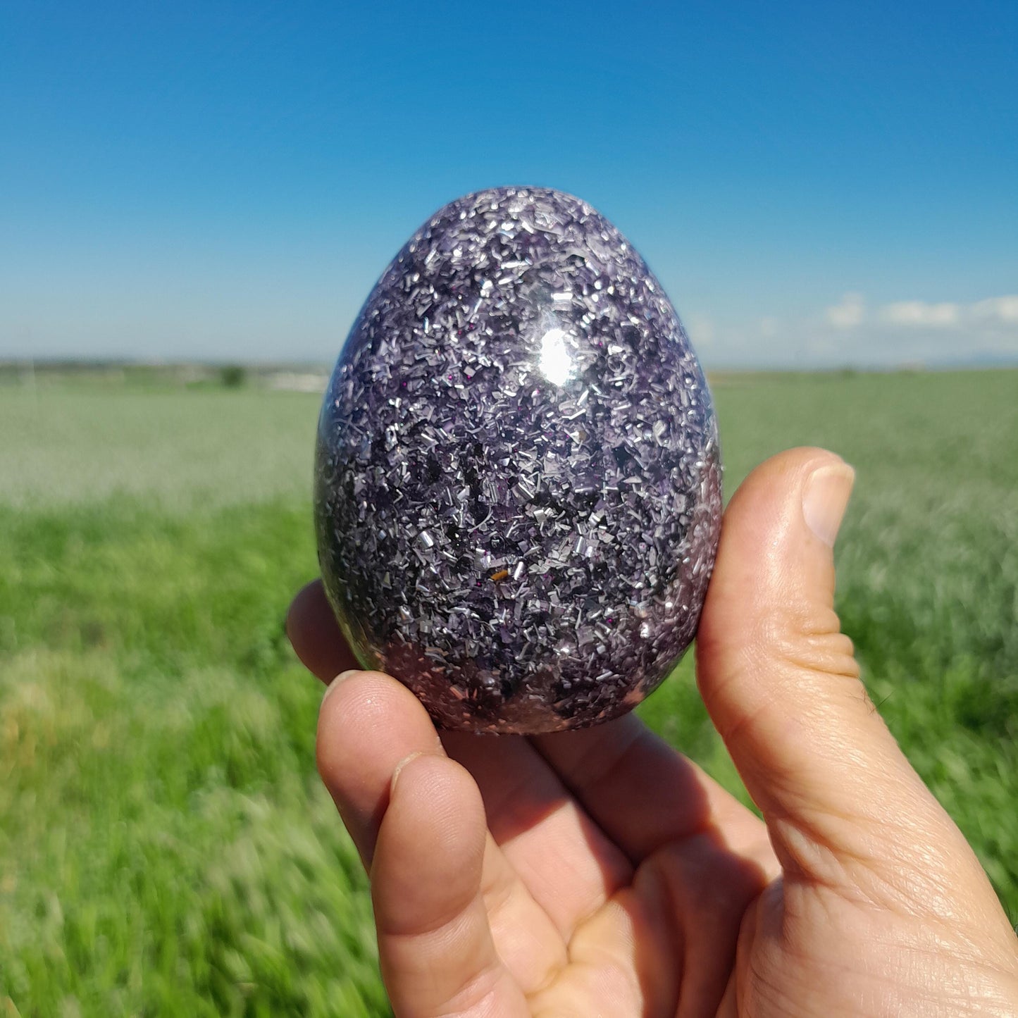 Huevo Orgonita Violeta- Transmutador de Energías- Protección 5G y Electromagnetismo EMF