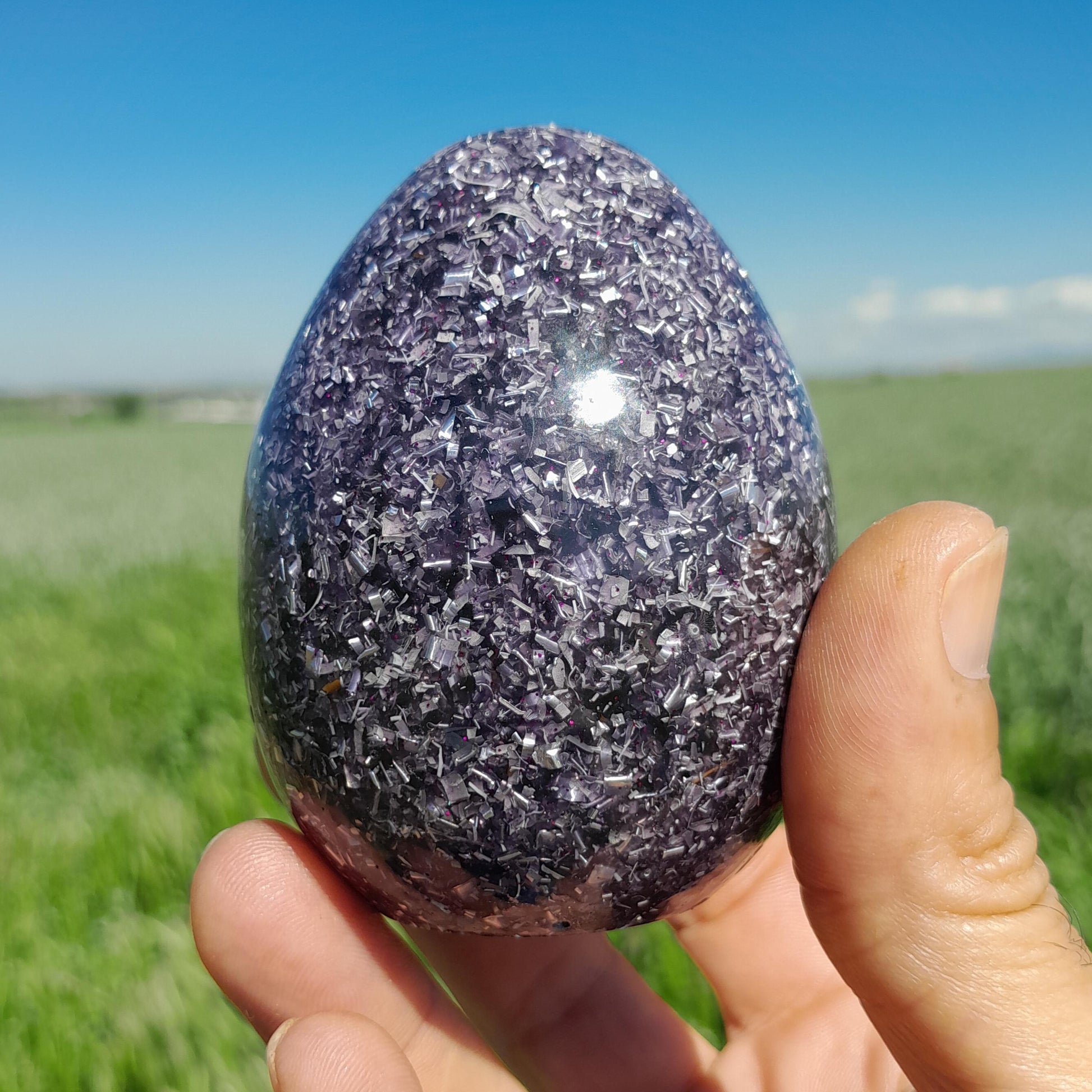 Huevo Orgonita Violeta- Transmutador de Energías- Protección 5G y Electromagnetismo EMF