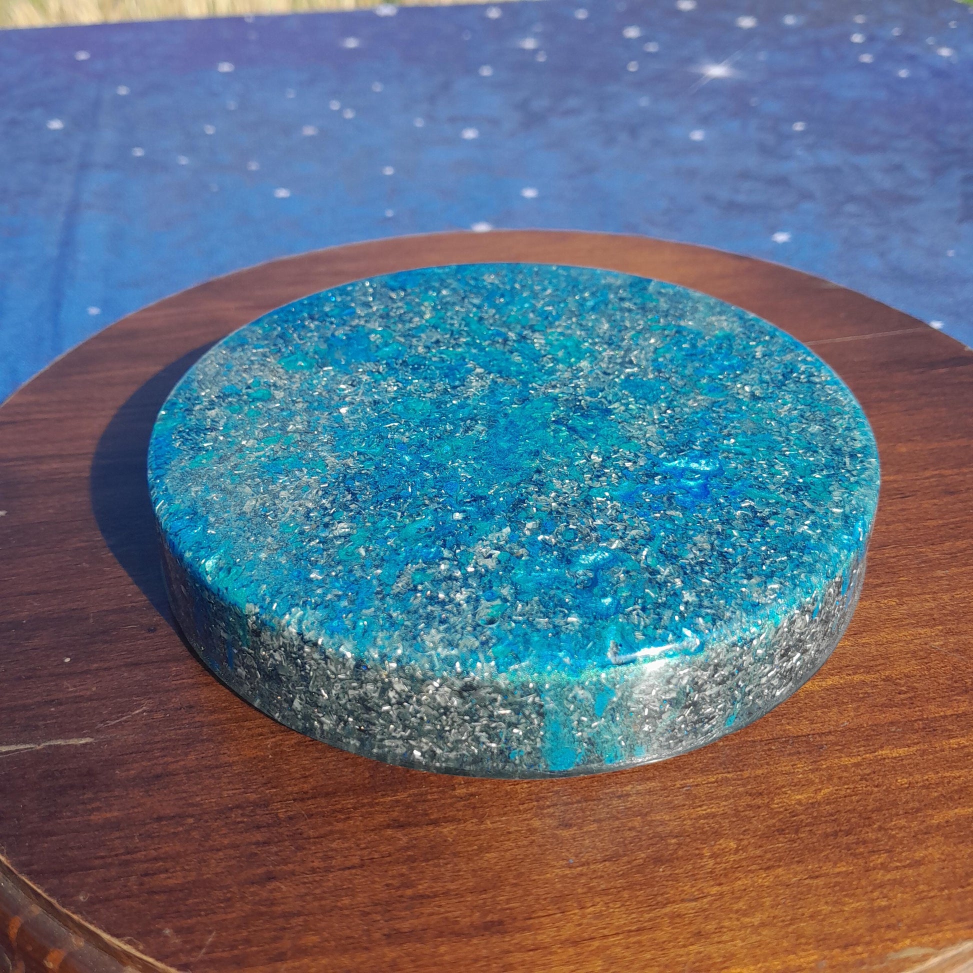 Placa de Carga de Orgón Aguas Azules- Generador Energía para Alimentos y Bebidas- Orgone Generator