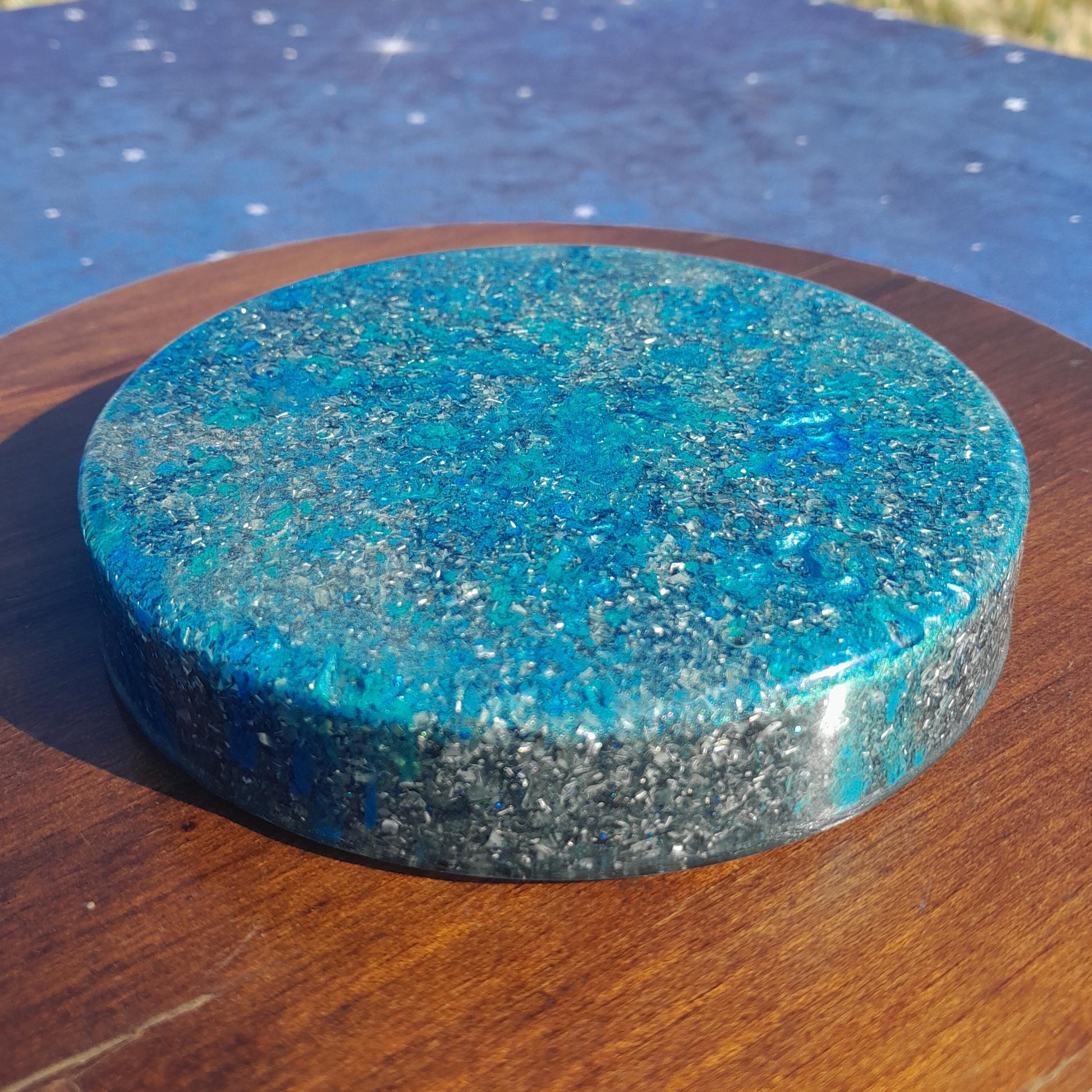 Placa de Carga de Orgón Aguas Azules- Generador Energía para Alimentos y Bebidas- Orgone Generator