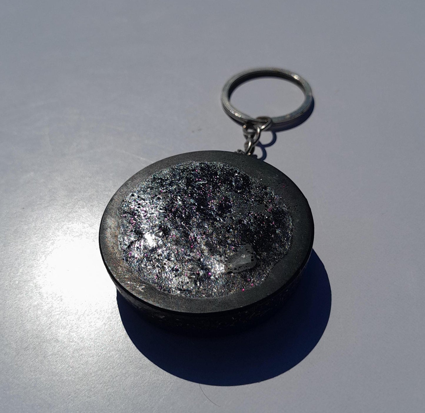 Llavero Orgonita Cubo de Metatron Azul- Protector 5G- Orgone Keychain