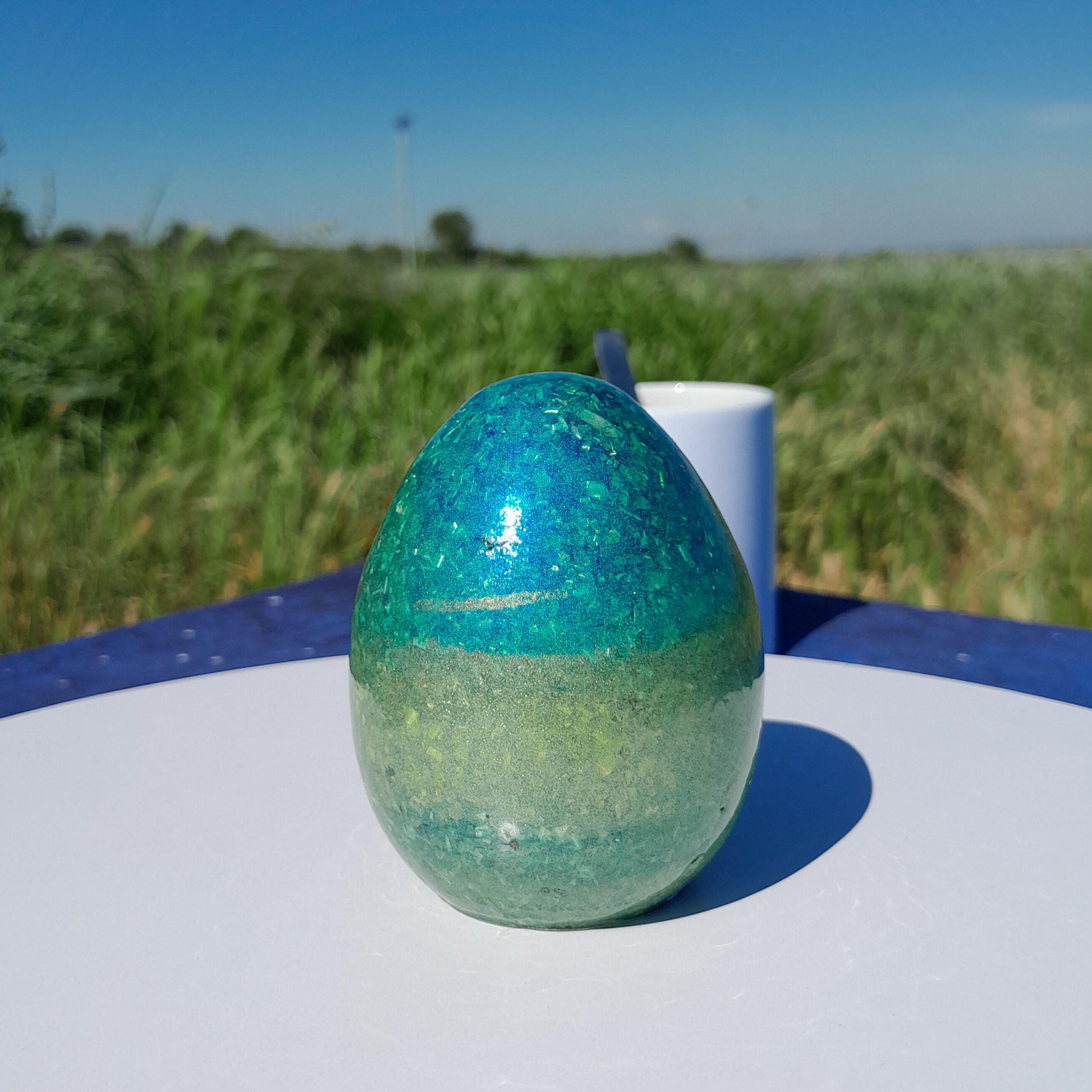 Huevo Orgonita Aguas Verdes y Azules- Protección 5G y EMF- Orgone Energy