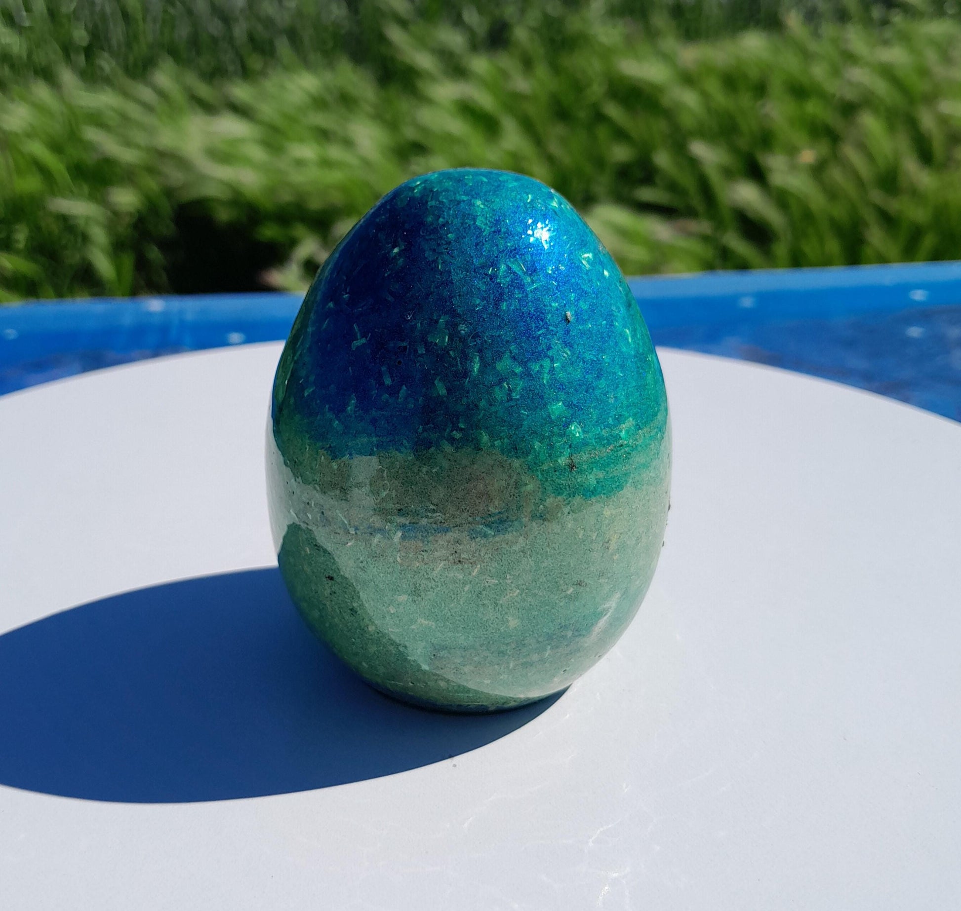 Huevo Orgonita Aguas Verdes y Azules- Protección 5G y EMF- Orgone Energy