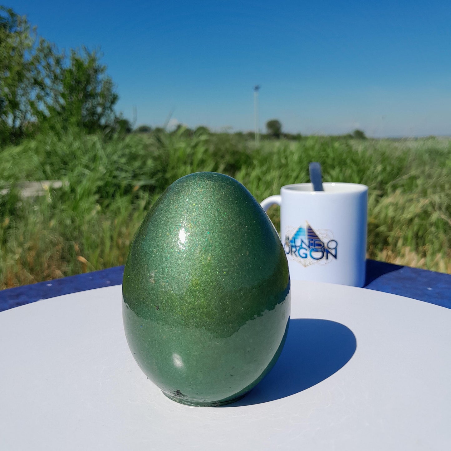 Huevo Orgonita Verde Oliva- Transmutador de Energías- Protección 5G- Orgone Energy