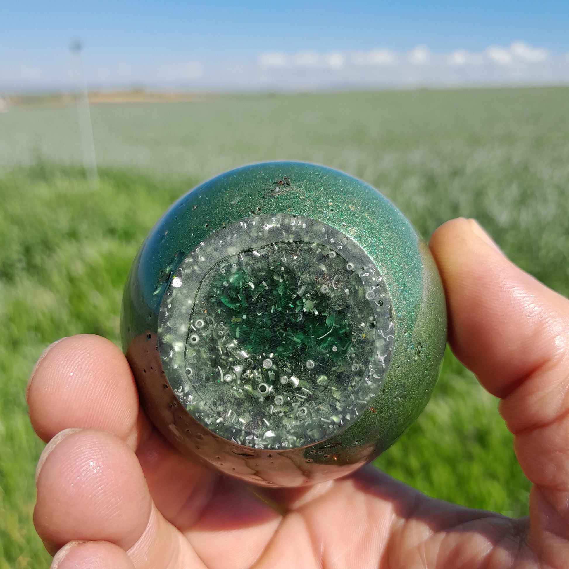 Huevo Orgonita Verde Oliva- Transmutador de Energías- Protección 5G- Orgone Energy