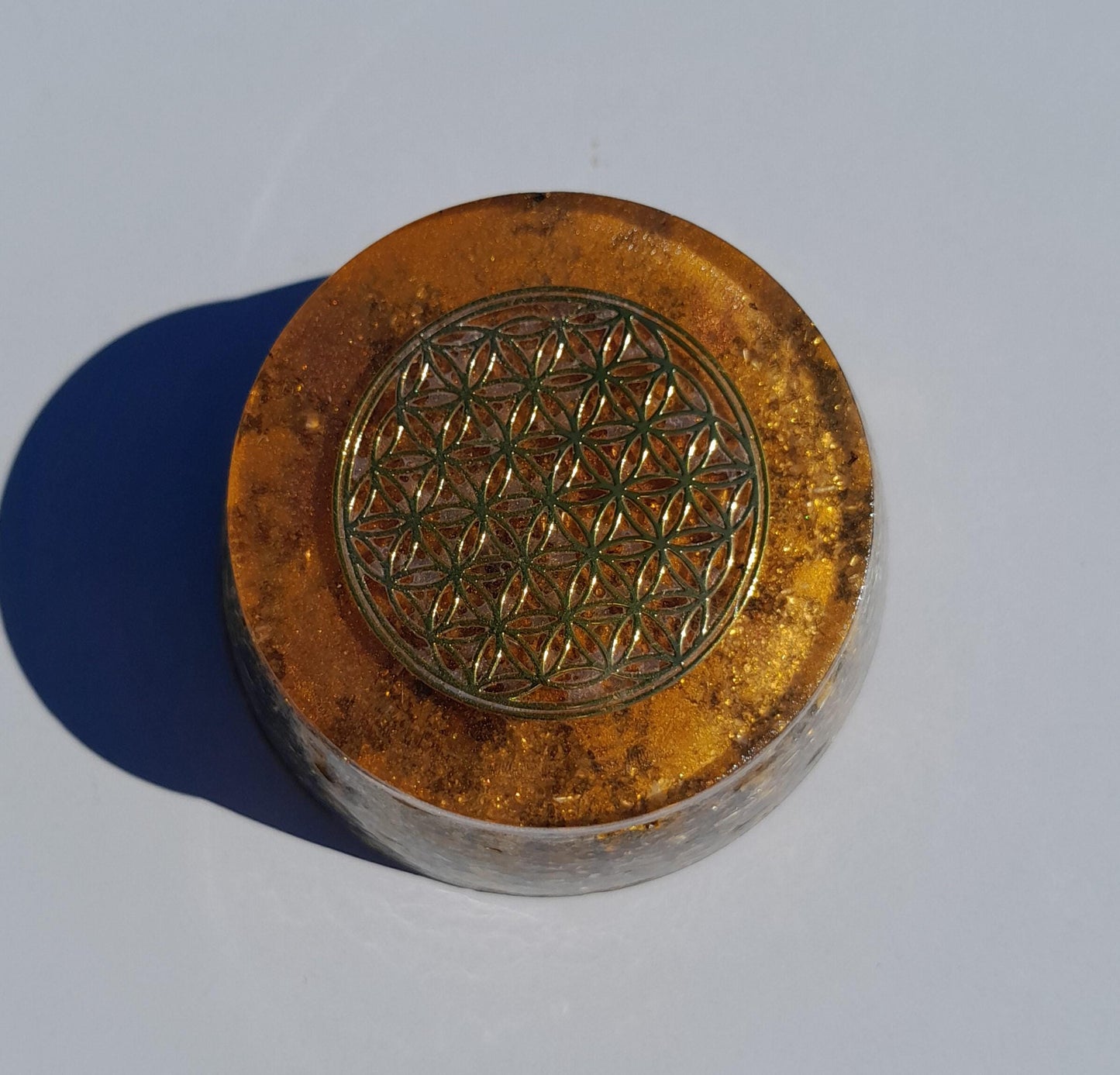 Orgonita Flor de la Vida Marrón- Protección 5G- Transmutador de Energías