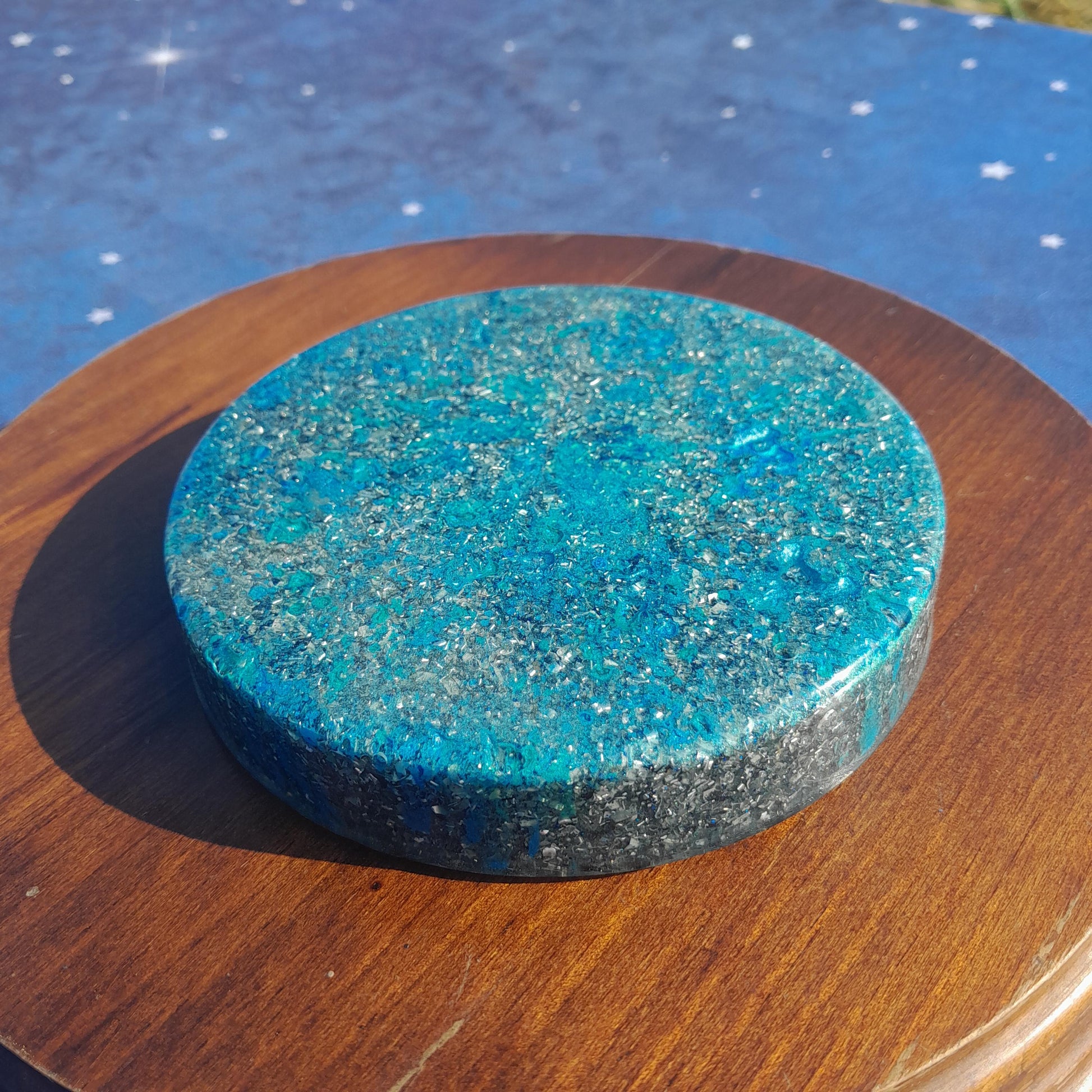 Placa de Carga de Orgón Aguas Azules- Generador Energía para Alimentos y Bebidas- Orgone Generator