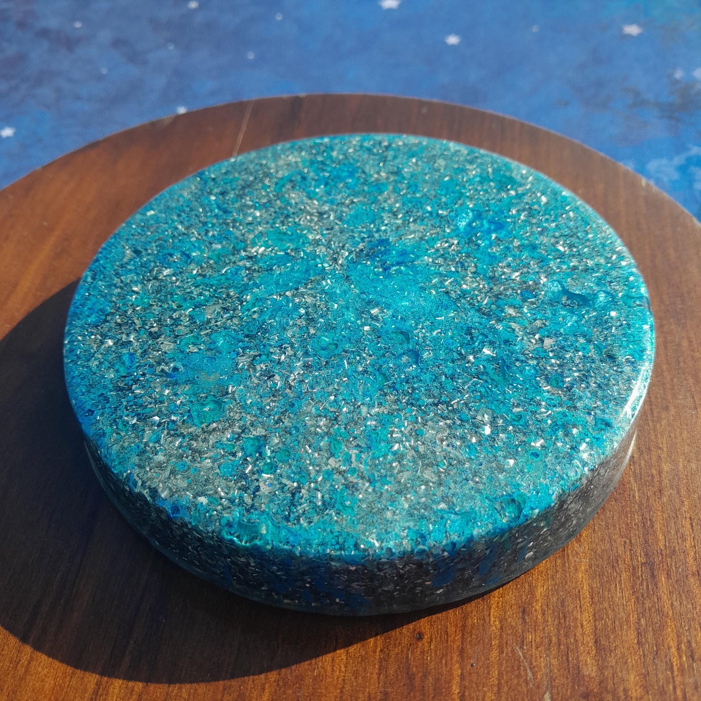 Placa de Carga de Orgón Aguas Azules- Generador Energía para Alimentos y Bebidas- Orgone Generator