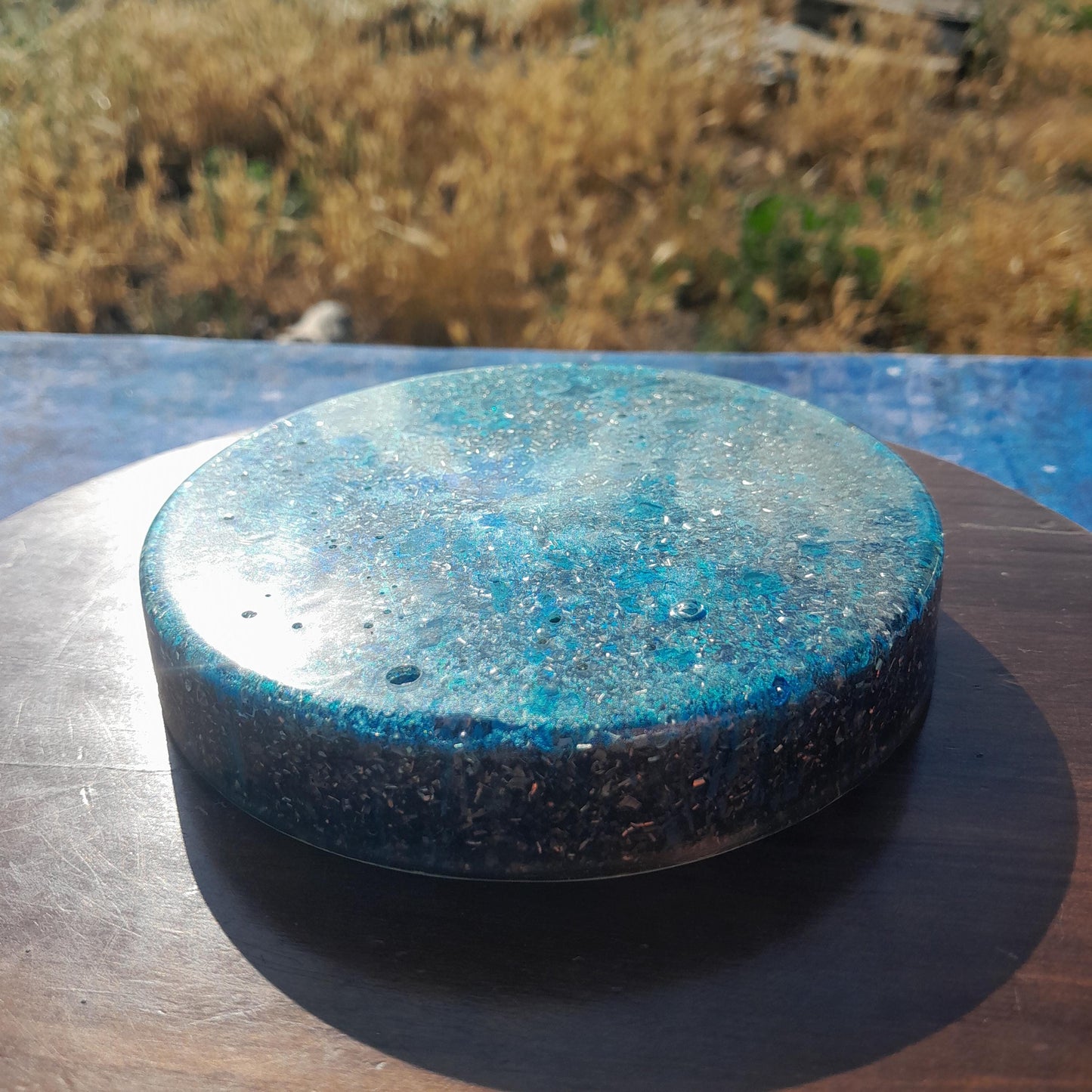 Placa de Carga de Orgón Aguas Azules- Generador Energía para Alimentos y Bebidas- Orgone Generator