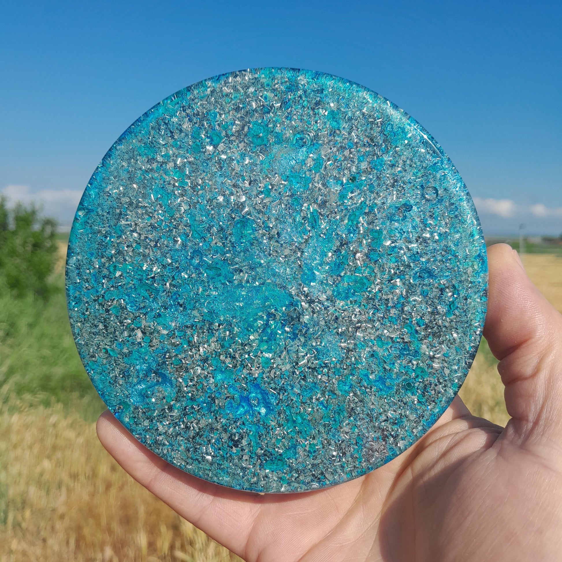 Placa de Carga de Orgón Aguas Azules- Generador Energía para Alimentos y Bebidas- Orgone Generator