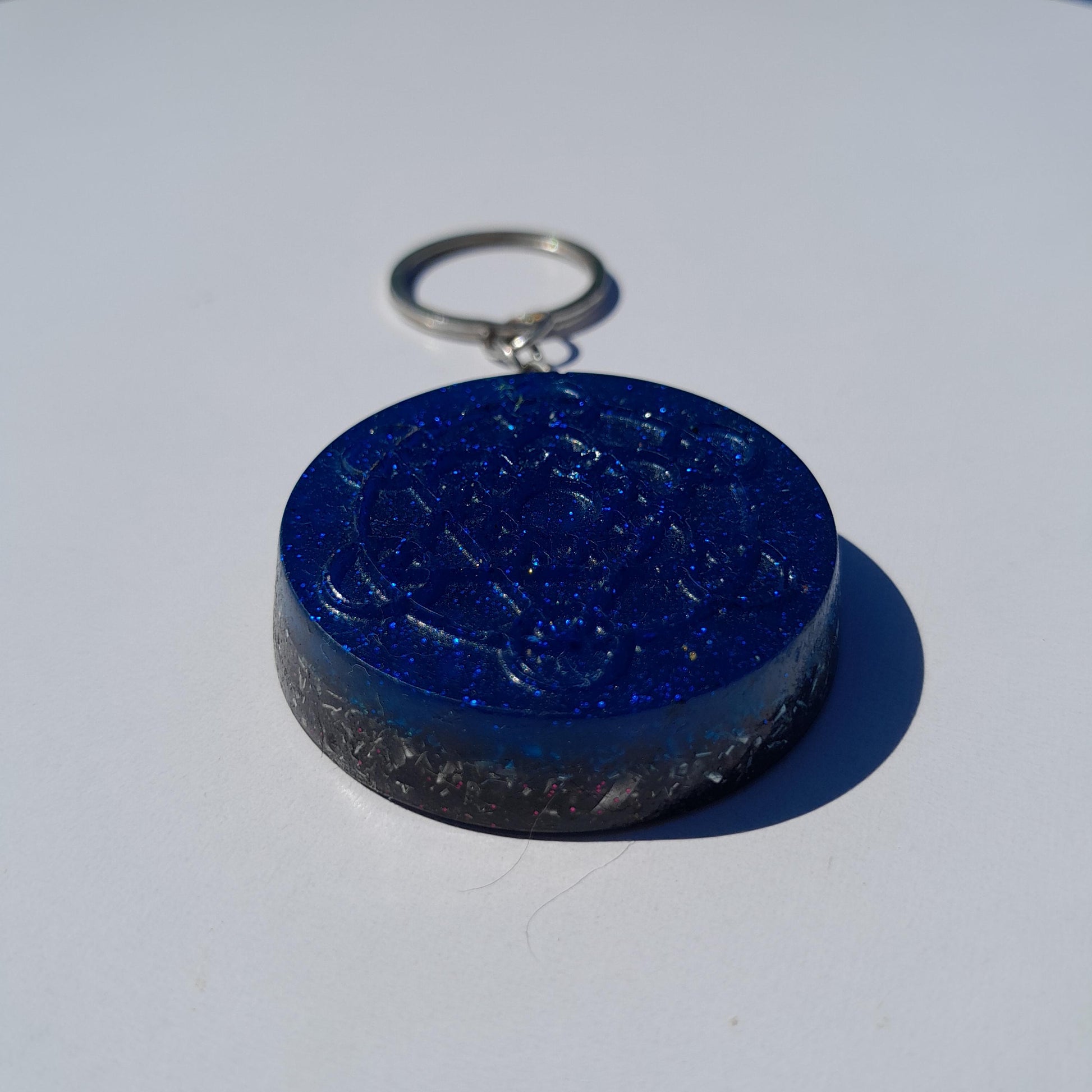 Llavero Orgonita Cubo de Metatron Azul- Protector 5G- Orgone Keychain