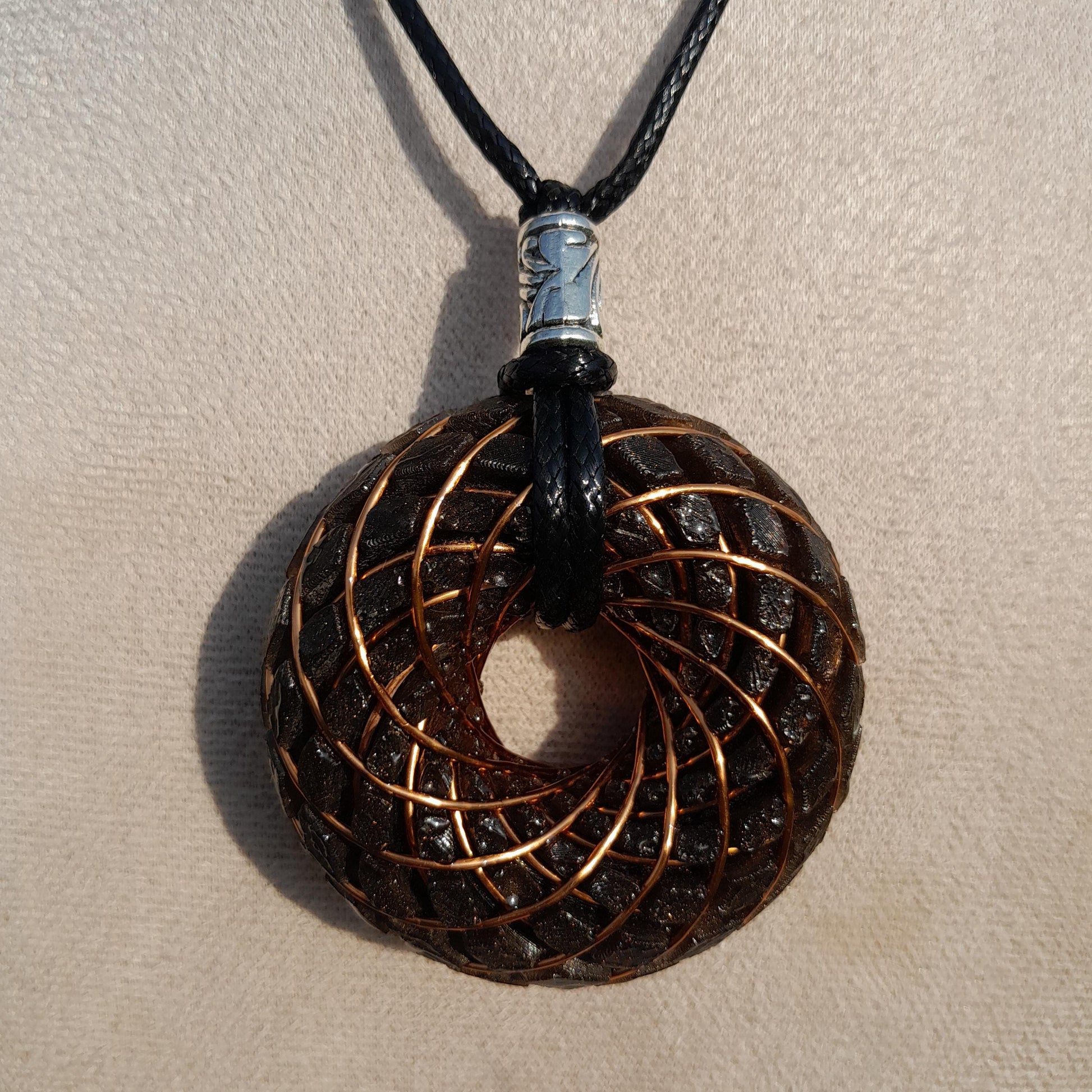 Bobina Torus Rodin Azul con Shungit- 50mm- Generador de Ondas de Vórtice