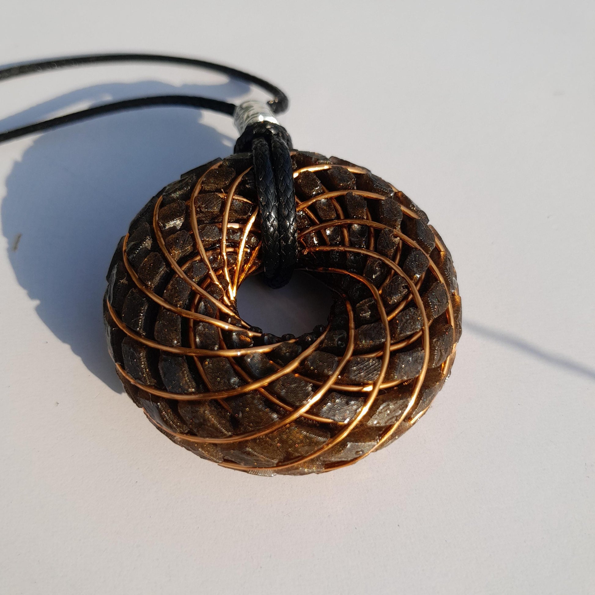 Bobina Torus Rodin Azul con Shungit- 50mm- Generador de Ondas de Vórtice