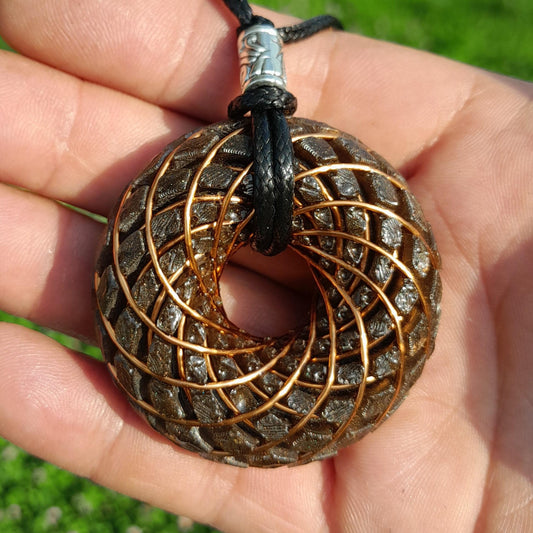 Bobina Torus Rodin Azul con Shungit- 50mm- Generador de Ondas de Vórtice