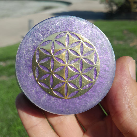 Orgonita Flor de la Vida Edición Especial- Protección 5G- Transmutador de Energías Densas Energía Positiva Decoración Espiritual