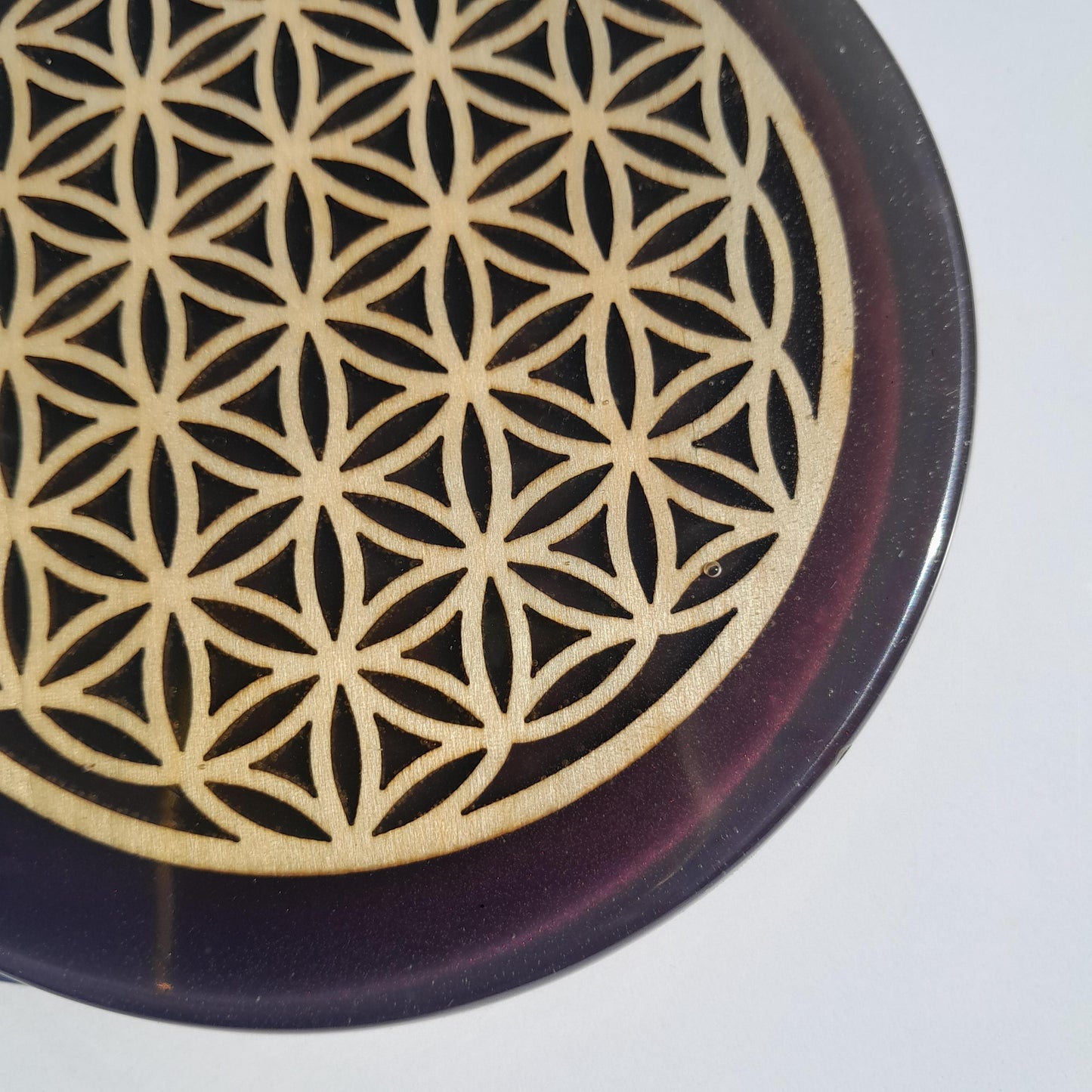 Placa de Carga de Orgón Flor de la Vida Violeta- Generador Energía para Alimentos y Bebidas- Orgone Generator