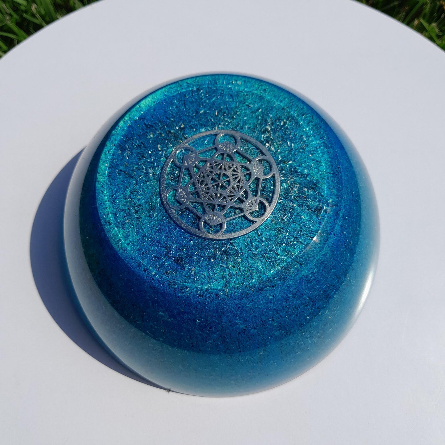 Orgonita Semiesfera Metatron Azul - Protector 5G EMF y Transmutador de Energía