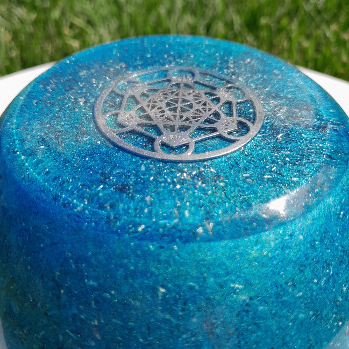 Orgonita Semiesfera Metatron Azul - Protector 5G EMF y Transmutador de Energía