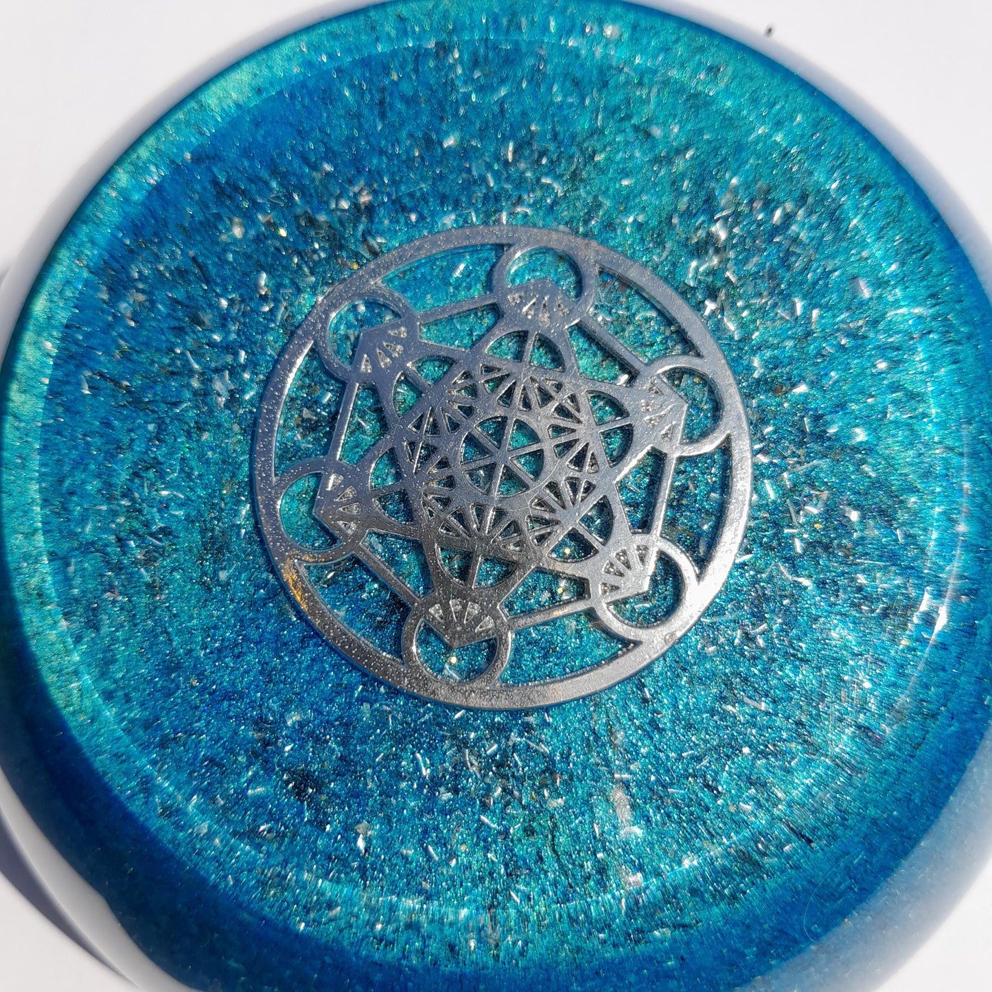 Orgonita Semiesfera Metatron Azul - Protector 5G EMF y Transmutador de Energía