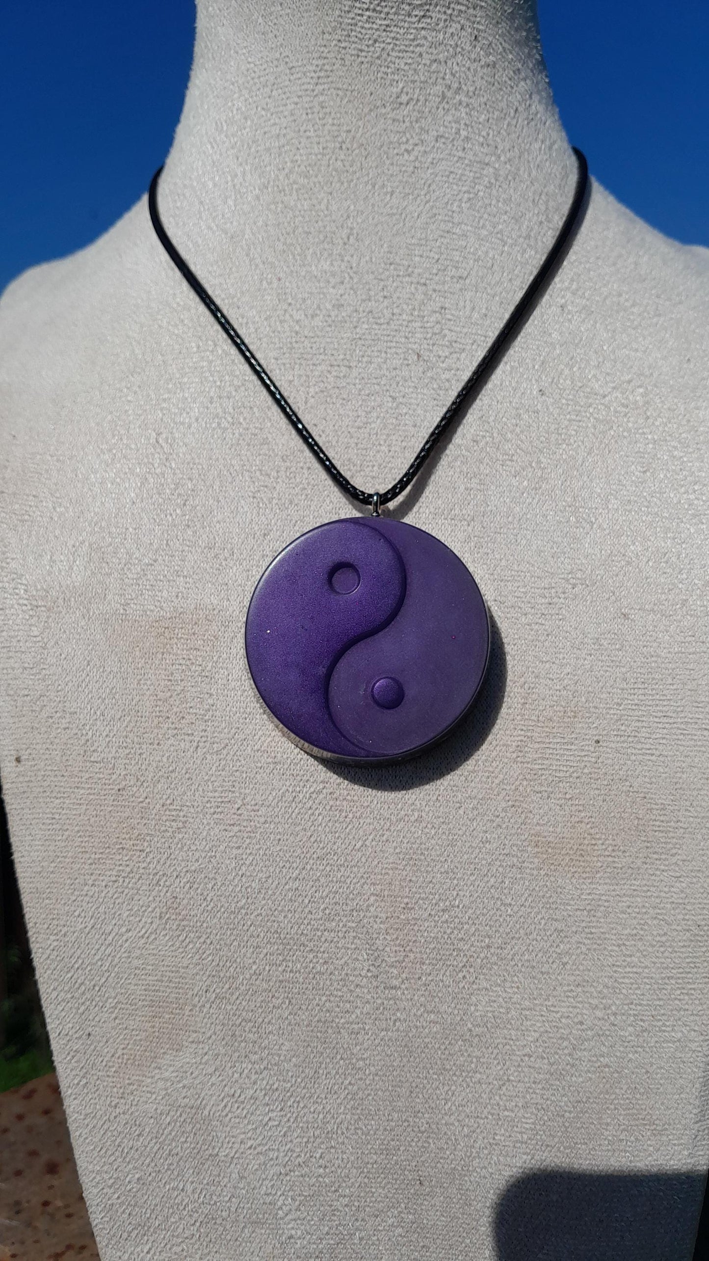 Colgante Orgonita Yin Yang Violeta| Protección 5G, EMF, Energía Orgone, Hecho a Mano