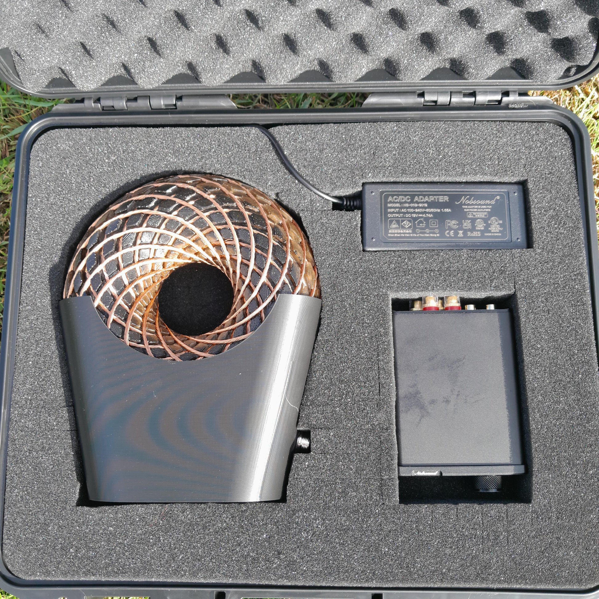 Bobina Rodin 185mm + Amplificador Fosi Pro | Dispositivo PEMF de Ondas Escalares con Maleta y Accesorios