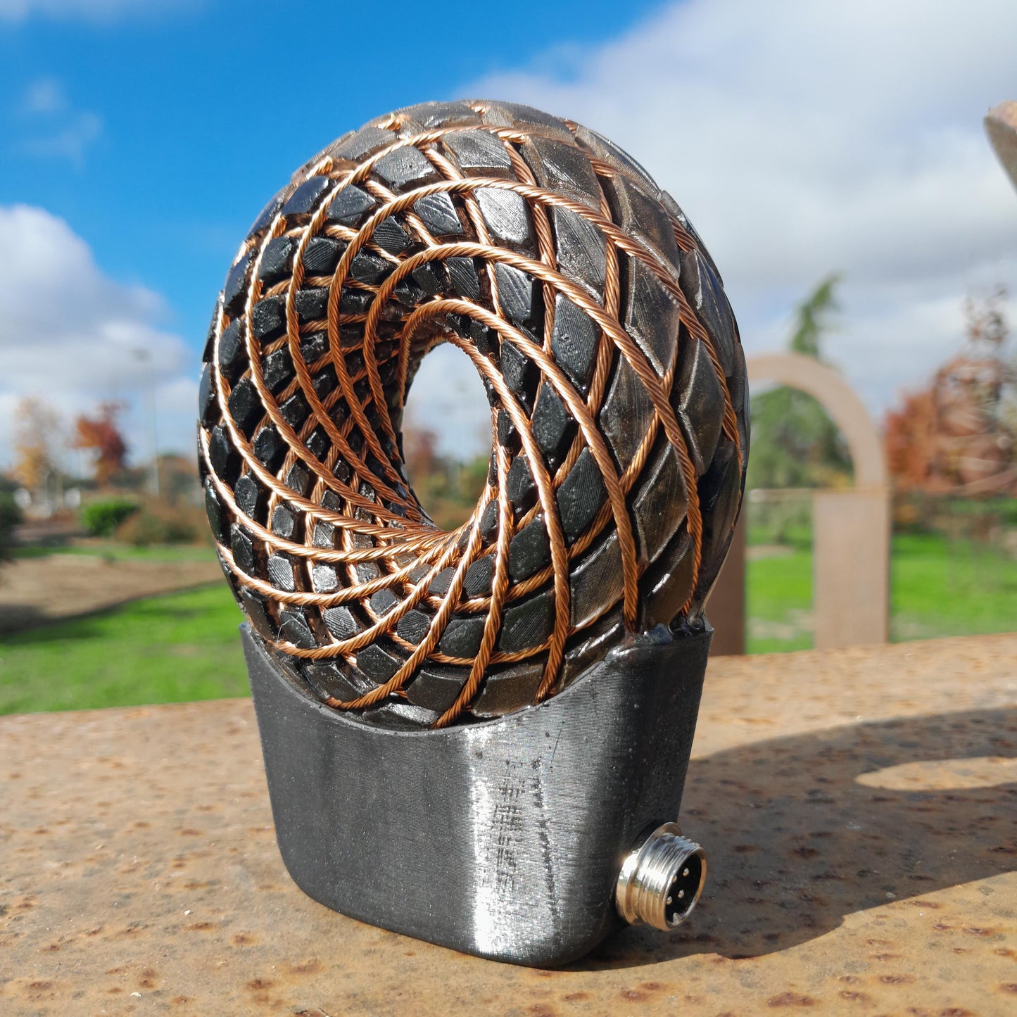 Bobina Torus Rodin 100mm | Dispositivo PEMF Portátil de Ondas Escalares con Shungita, Maleta y Amplificador 60W