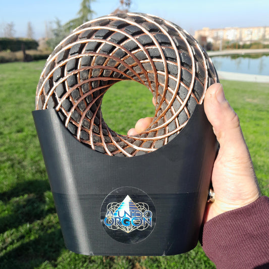 Bobina Torus Rodin 185mm con Shungita | Dispositivo PEMF de Ondas de Vórtice, Maleta Rígida y Amplificador 100W