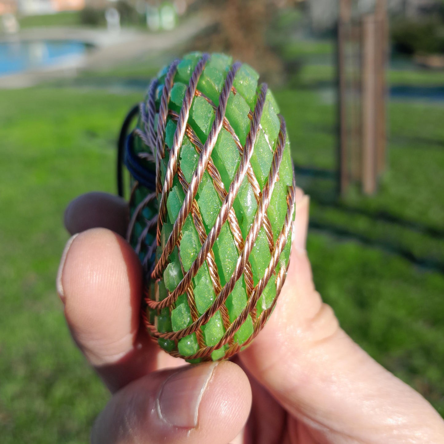 Bobina Torus Rodin con Aventurina Verde- 62mm- Generador de Ondas de Vórtice- Energía Toroidal | Joyería Energética Hecha a Mano