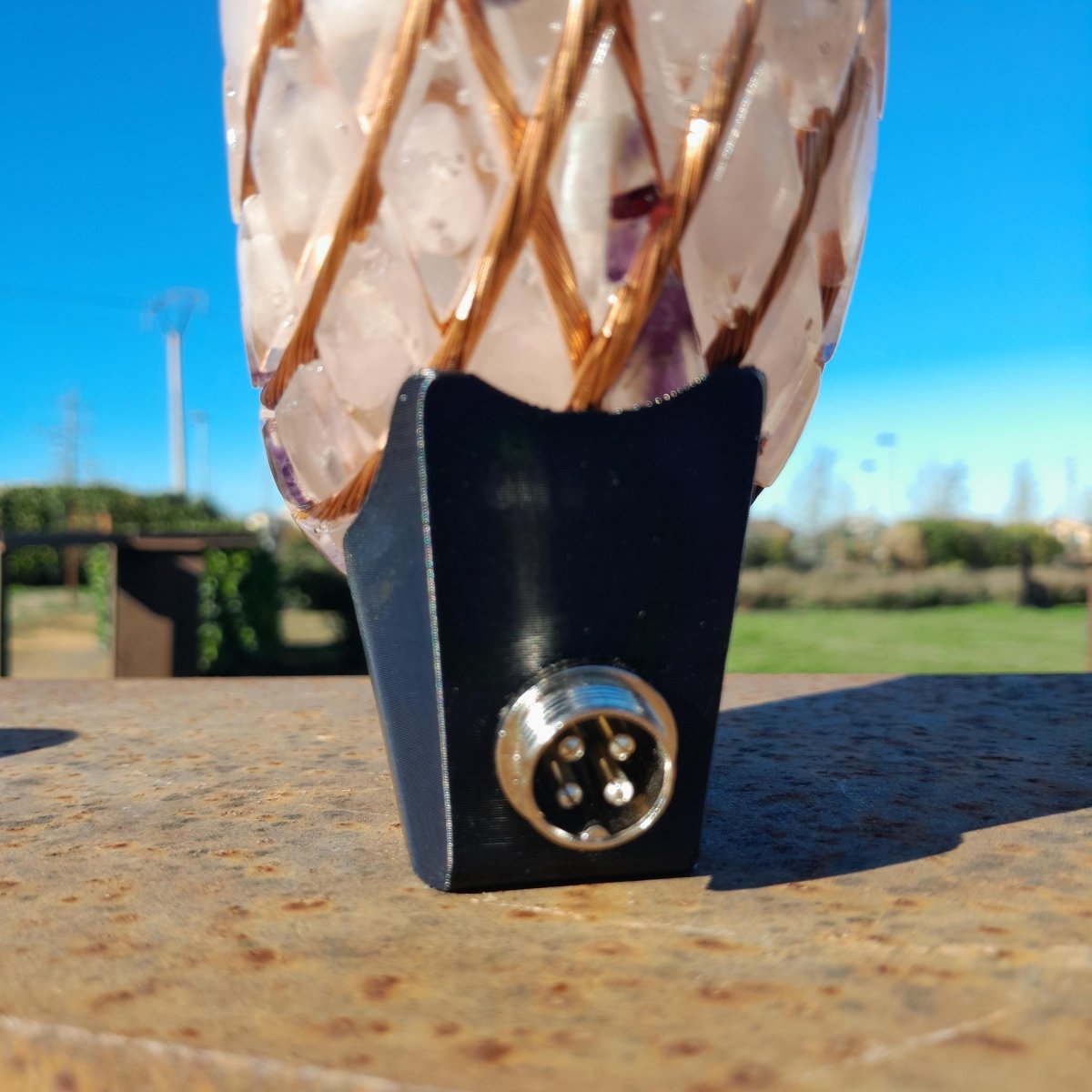 Kit Profesional Bobina Rodin 140 mm con Chips de Amatista y Cuarzo Rosa - Dispositivo PEMF de Ondas de Vórtice - Mundo Orgon LTD