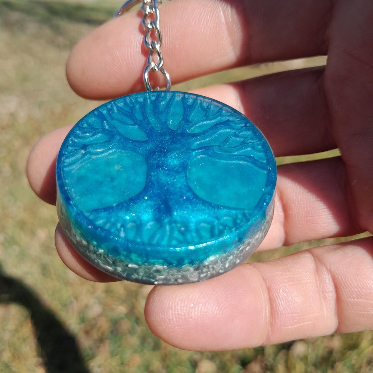 Llavero Orgonita Árbol de la Vida Azul - Mundo Orgon