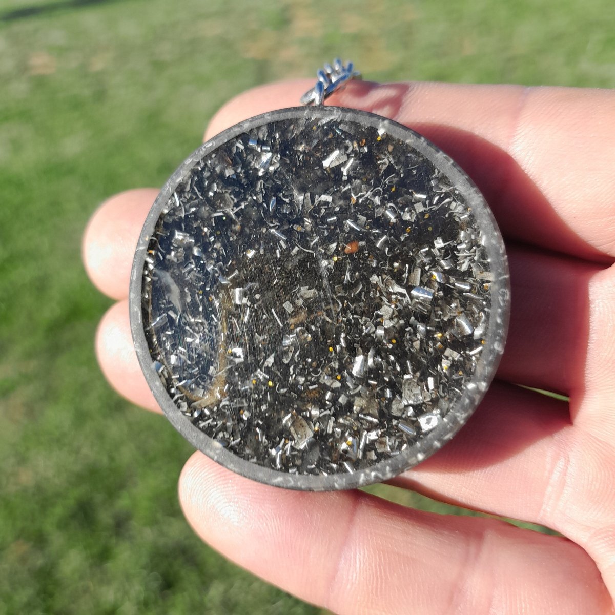 Llavero Orgonita Estrella de 8 Puntas Azul con Shungita - Mundo Orgon LTD