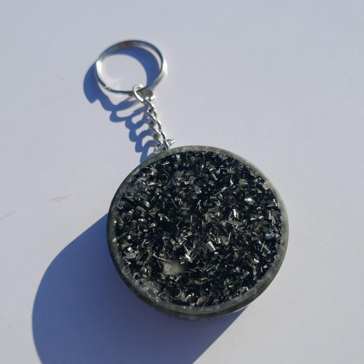 Llavero Orgonita Flor de la Vida Azul Cielo con Shungita - Mundo Orgon