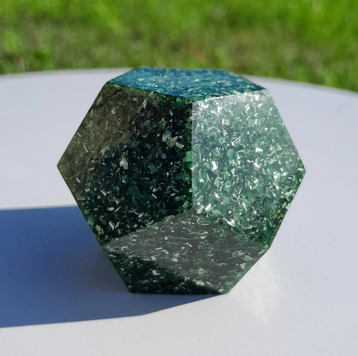 Mini Dodecaedro Orgonita Verde - Mundo Orgon