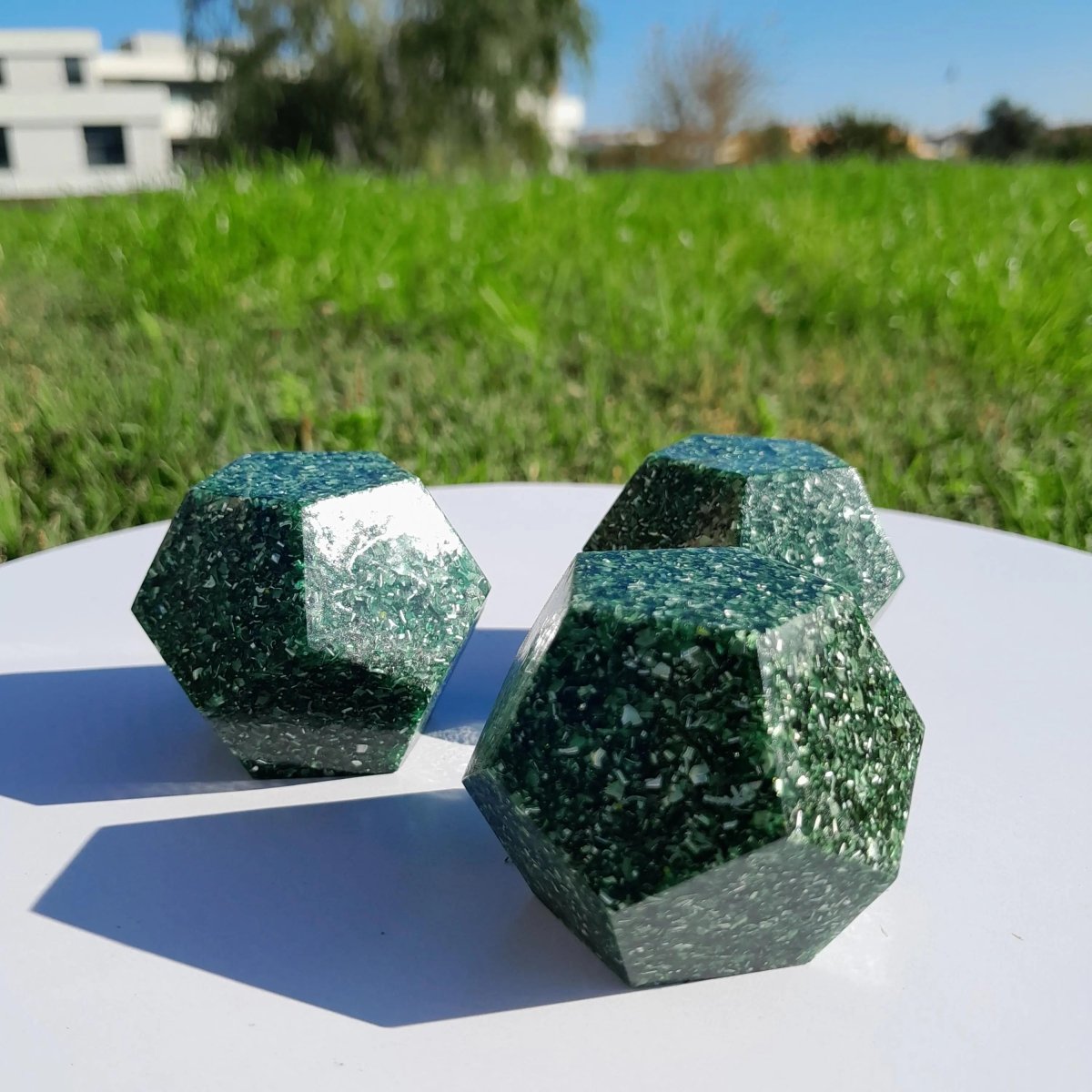 Mini Dodecaedro Orgonita Verde - Mundo Orgon