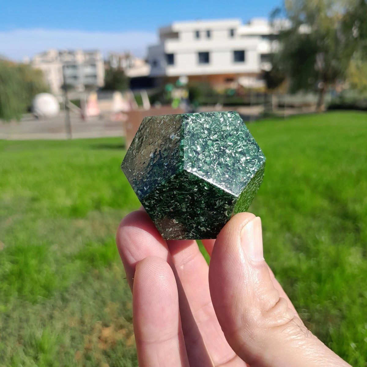 Mini Dodecaedro Orgonita Verde - Mundo Orgon