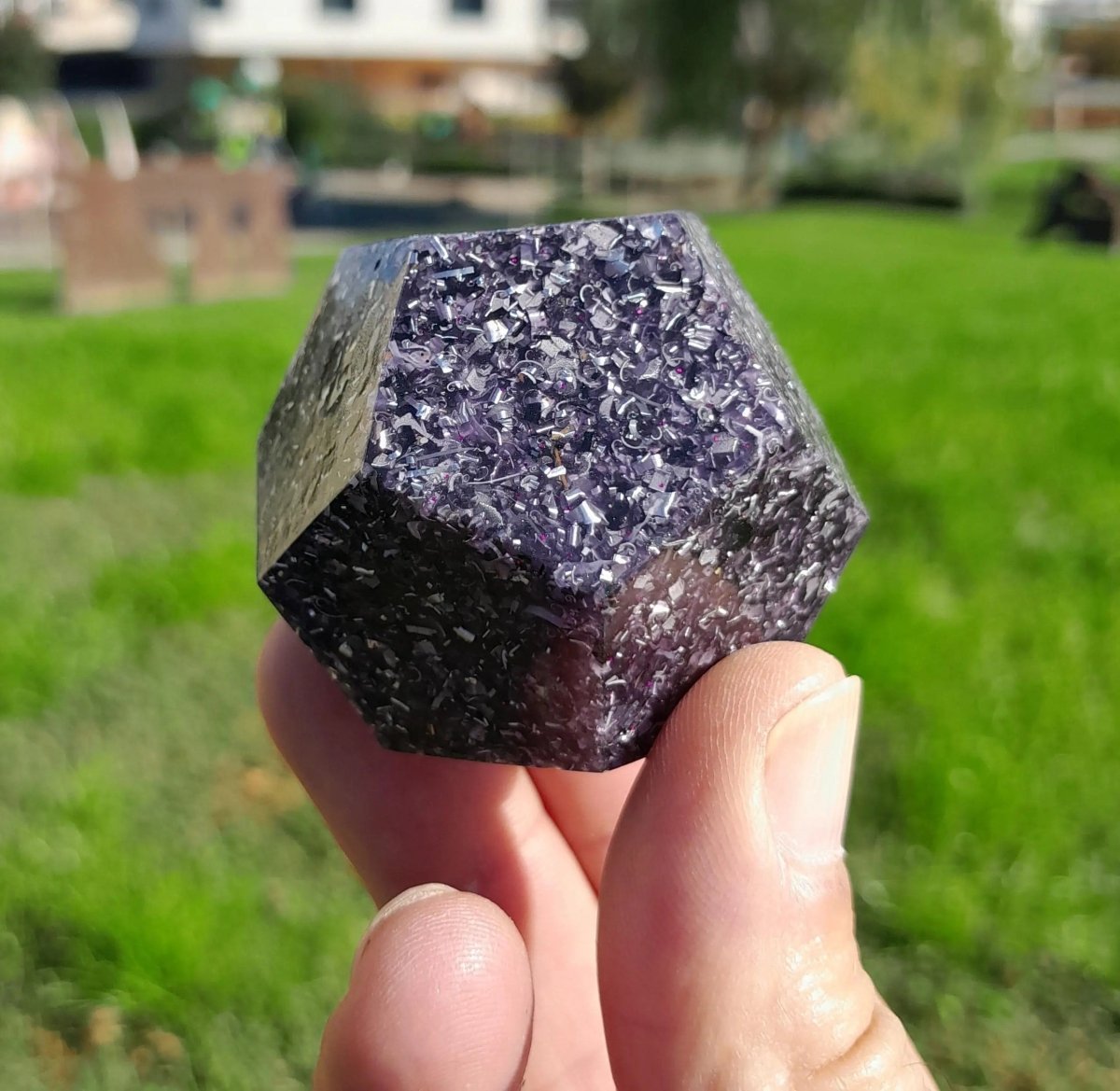 Mini Dodecaedro Orgonita Violeta - Mundo Orgon