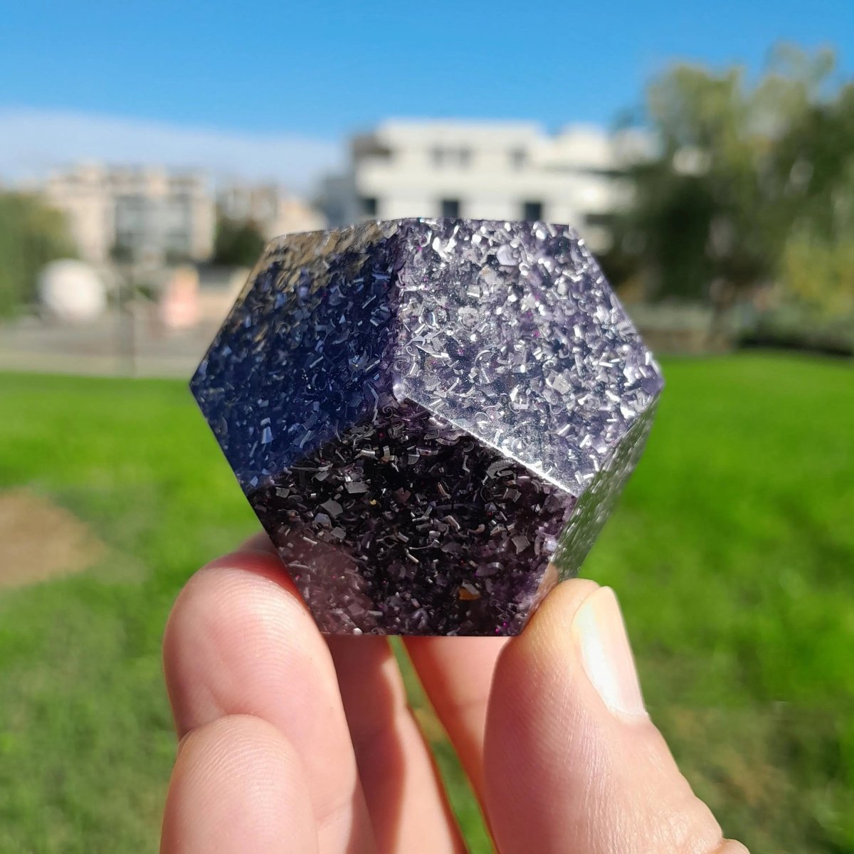 Mini Dodecaedro Orgonita Violeta - Mundo Orgon