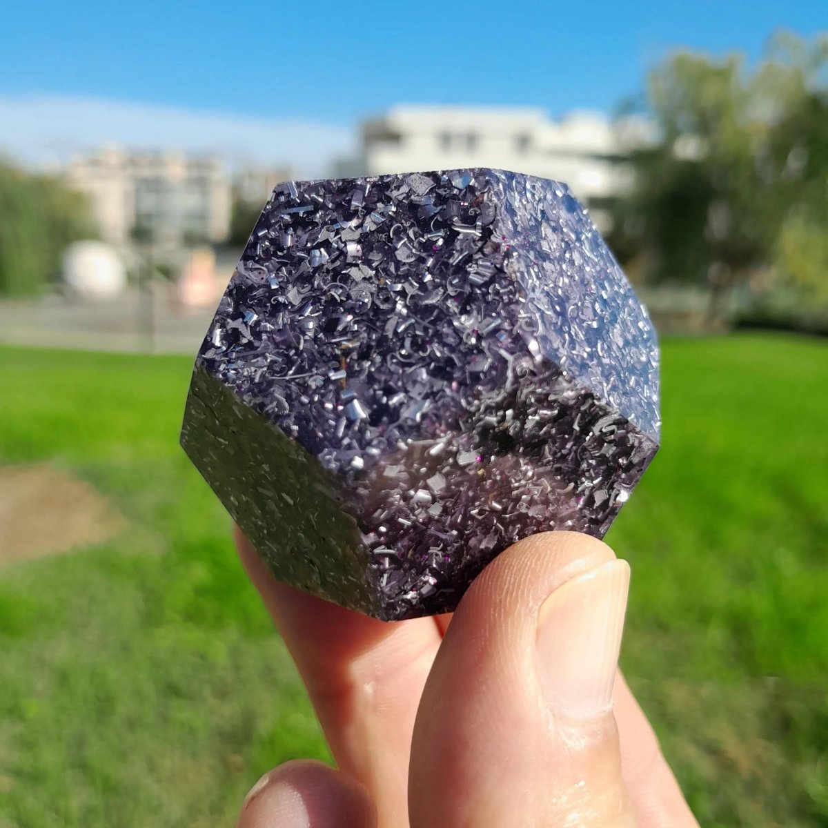 Mini Dodecaedro Orgonita Violeta - Mundo Orgon