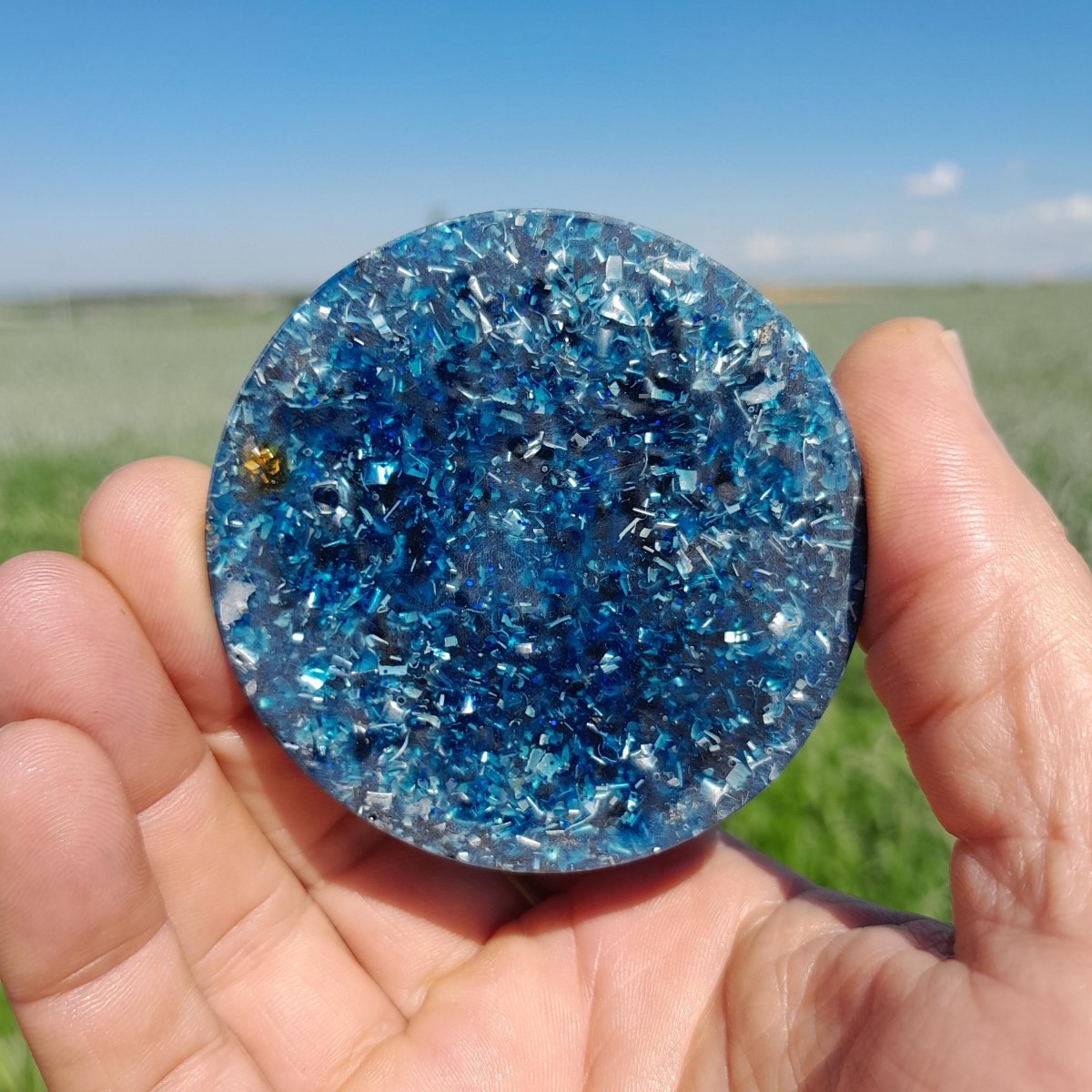 Orgonita Azul Flor de la Vida - Edición Especial - Mundo Orgon