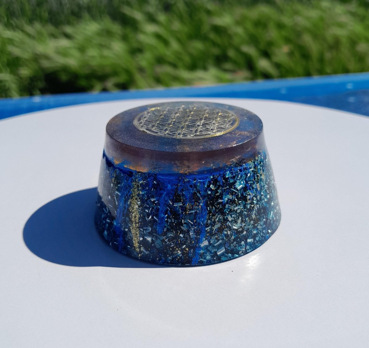 Orgonita Azul Flor de la Vida - Edición Especial - Mundo Orgon