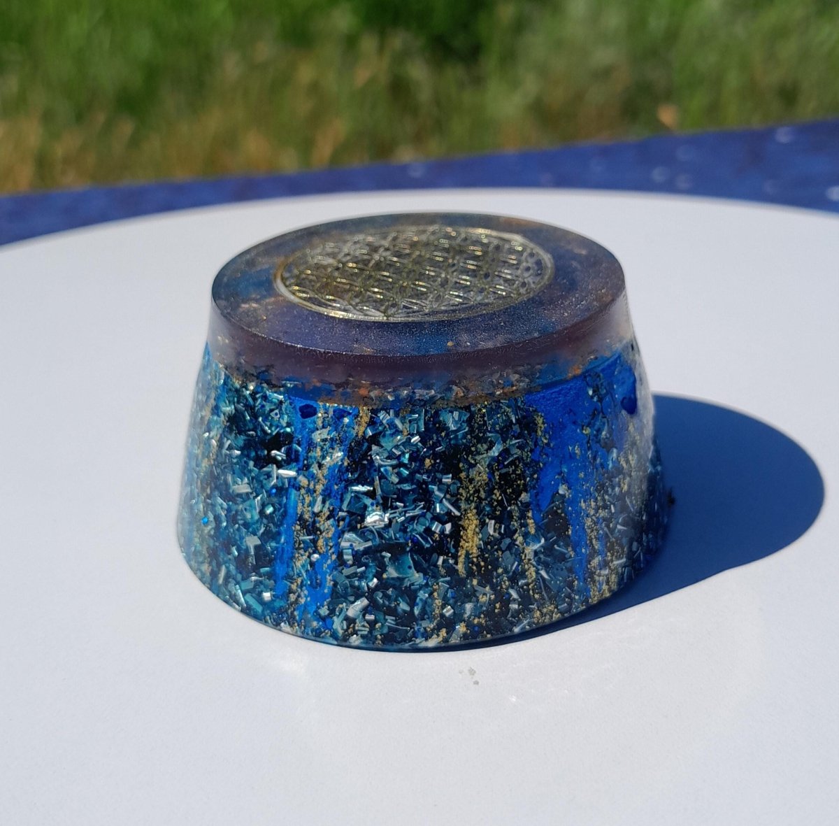 Orgonita Azul Flor de la Vida - Edición Especial - Mundo Orgon