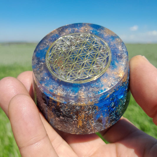 Orgonita Azul Flor de la Vida - Edición Especial - Mundo Orgon