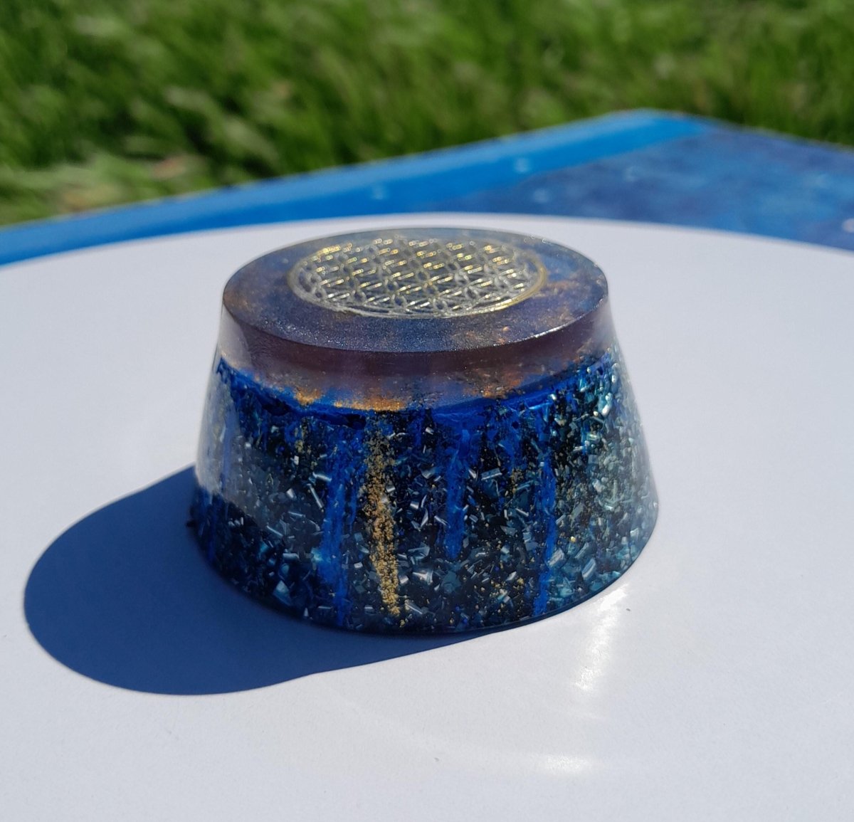 Orgonita Azul Flor de la Vida - Edición Especial - Mundo Orgon