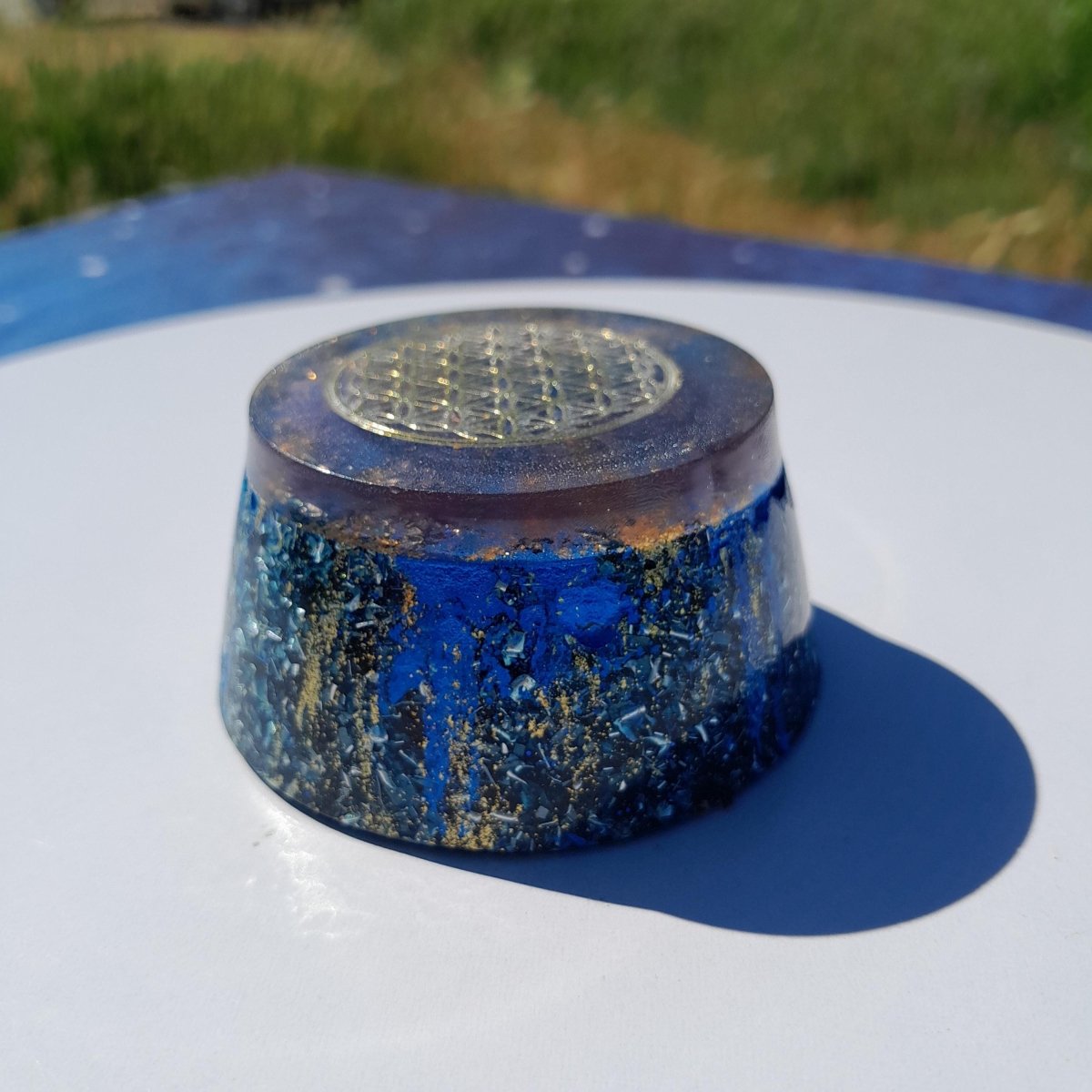 Orgonita Azul Flor de la Vida - Edición Especial - Mundo Orgon