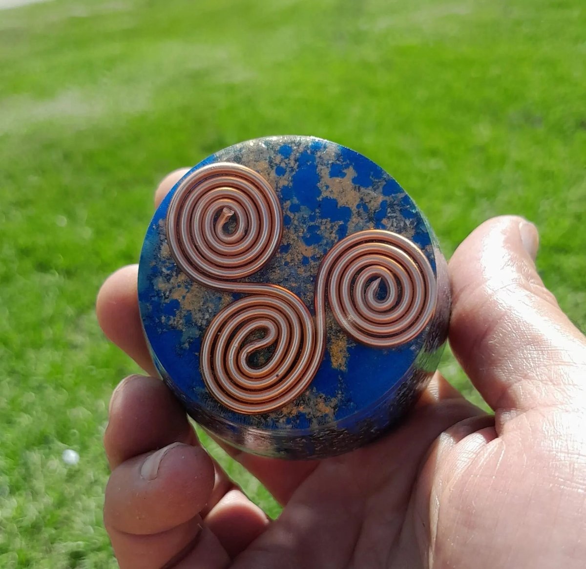 Orgonita Azul Triskel Celta - Mundo Orgon