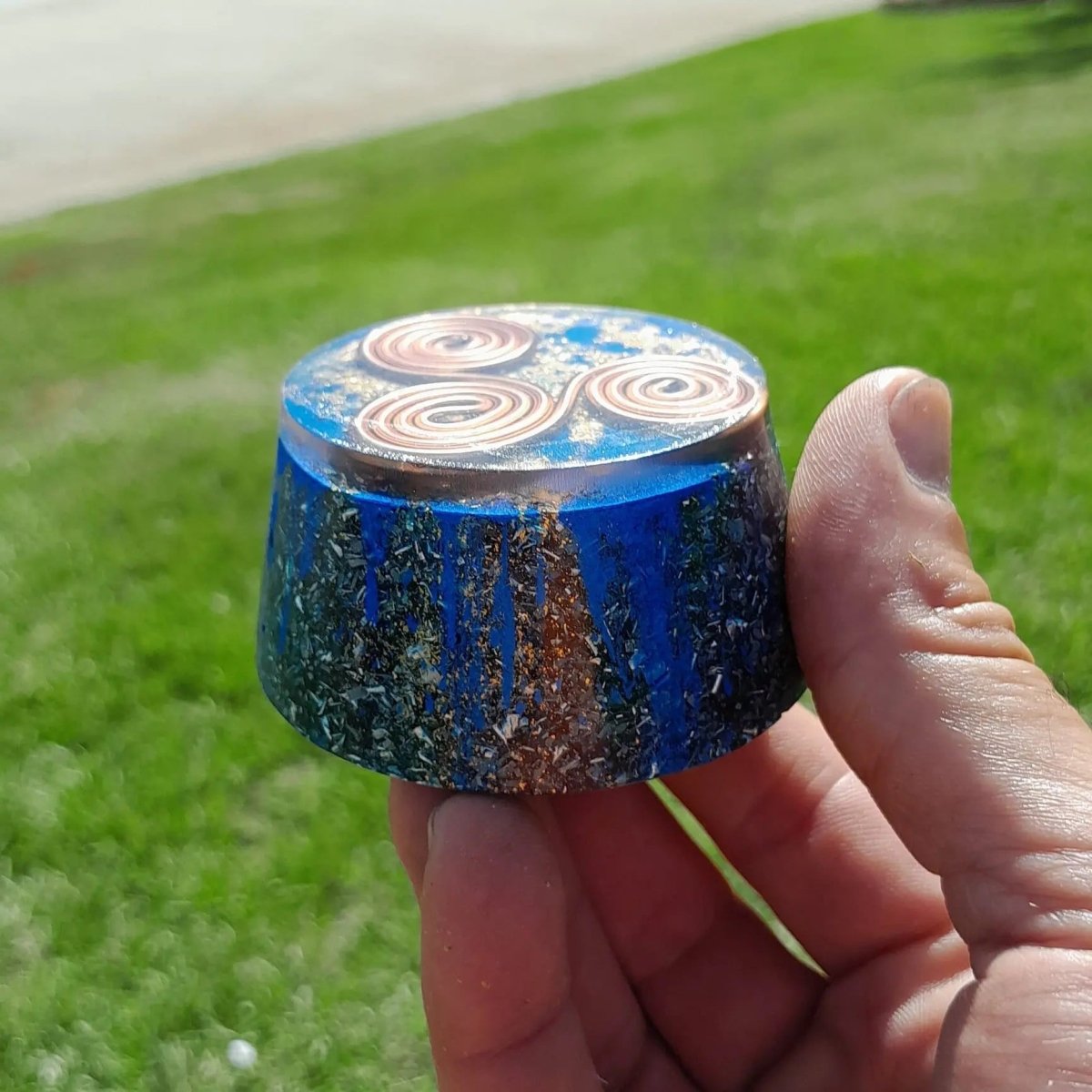 Orgonita Azul Triskel Celta - Mundo Orgon