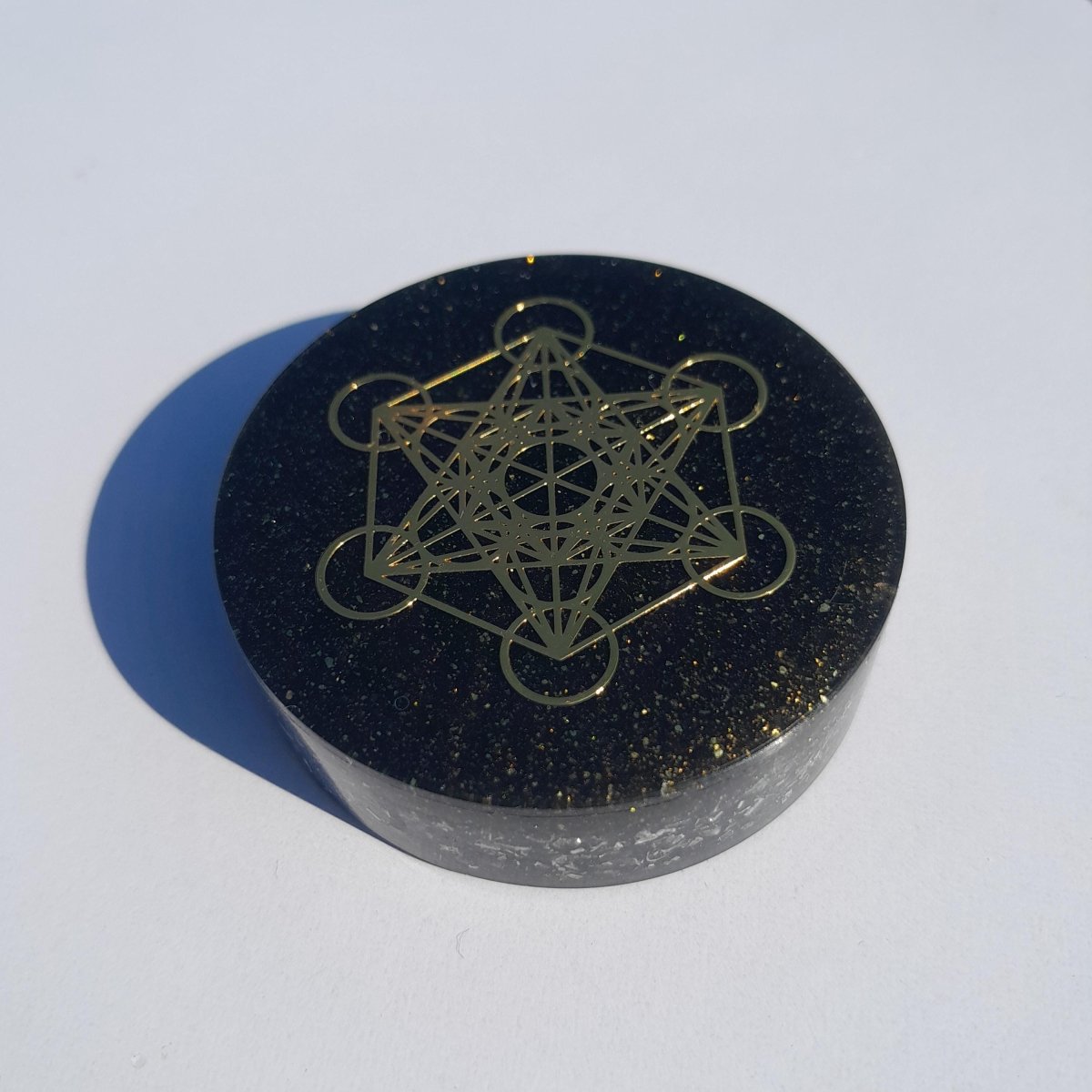 Orgonita de Bolsillo Metatron con Shunguita - Mundo Orgon